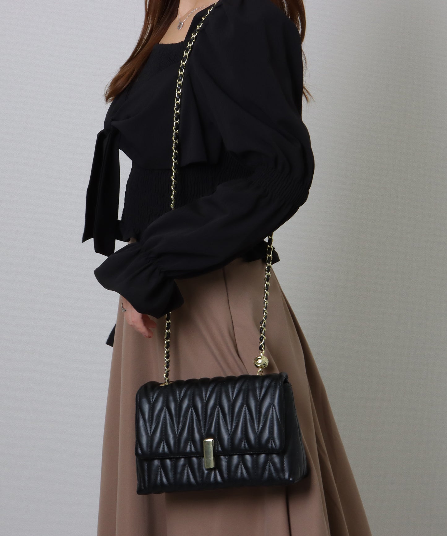 ヘリンボーン ステッチ 2WAY チェーン バッグ