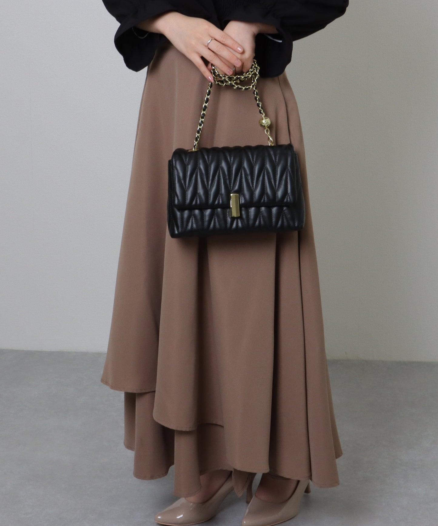 ヘリンボーン ステッチ 2WAY チェーン バッグ