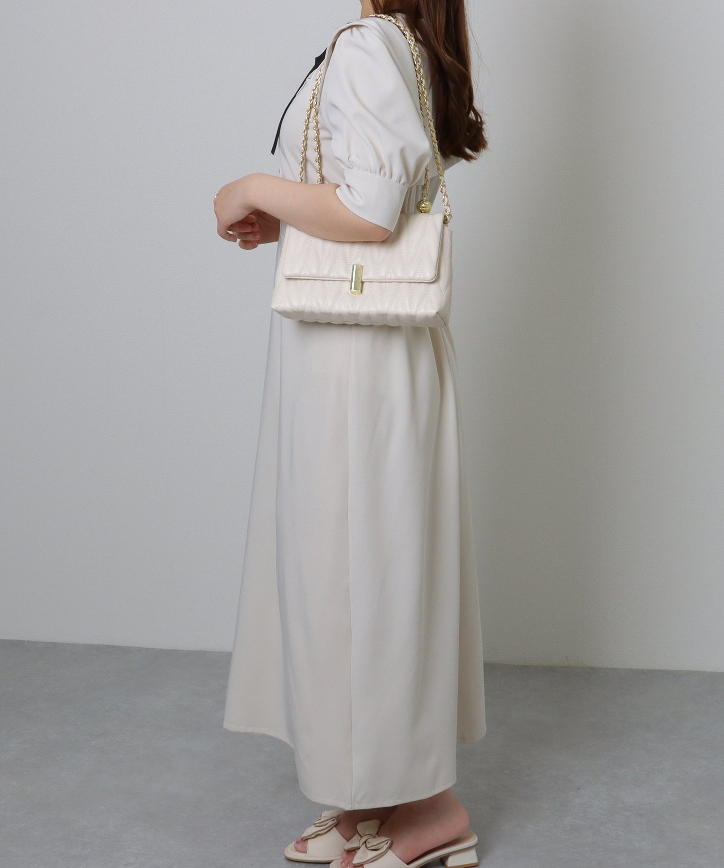 ヘリンボーン ステッチ 2WAY チェーン バッグ