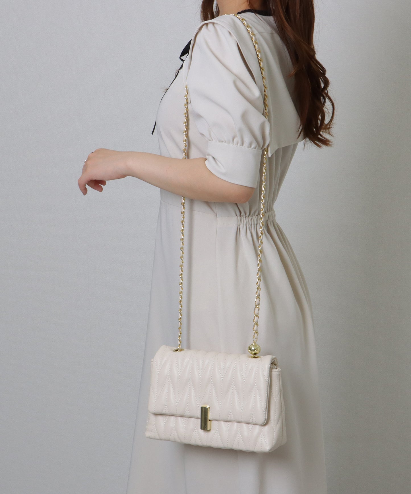 ヘリンボーン ステッチ 2WAY チェーン バッグ