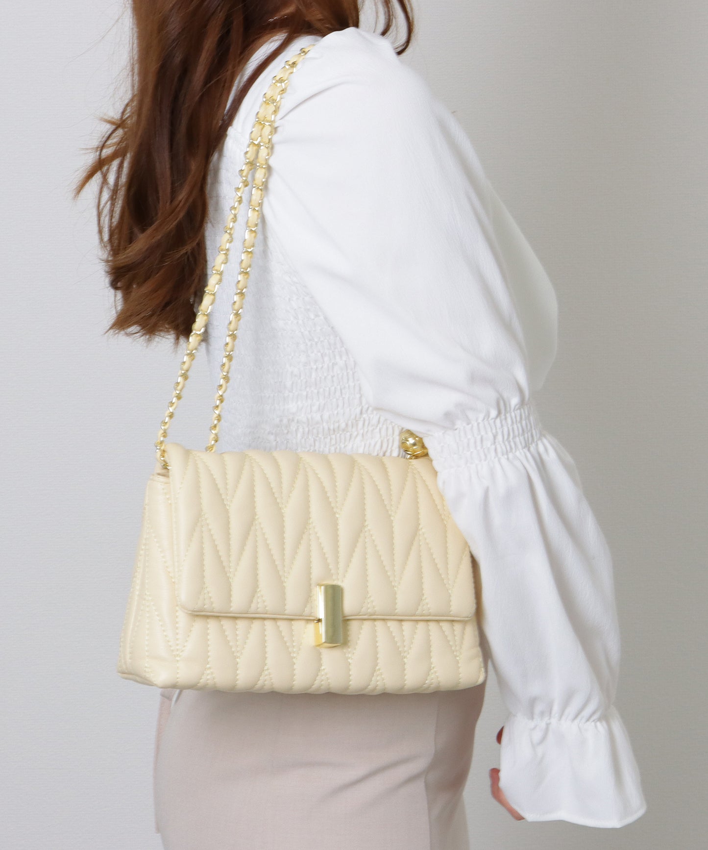 ヘリンボーン ステッチ 2WAY チェーン バッグ