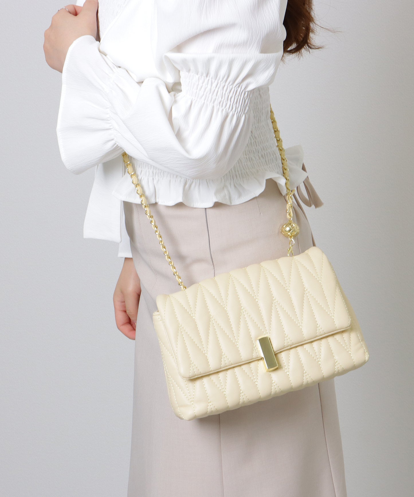 ヘリンボーン ステッチ 2WAY チェーン バッグ