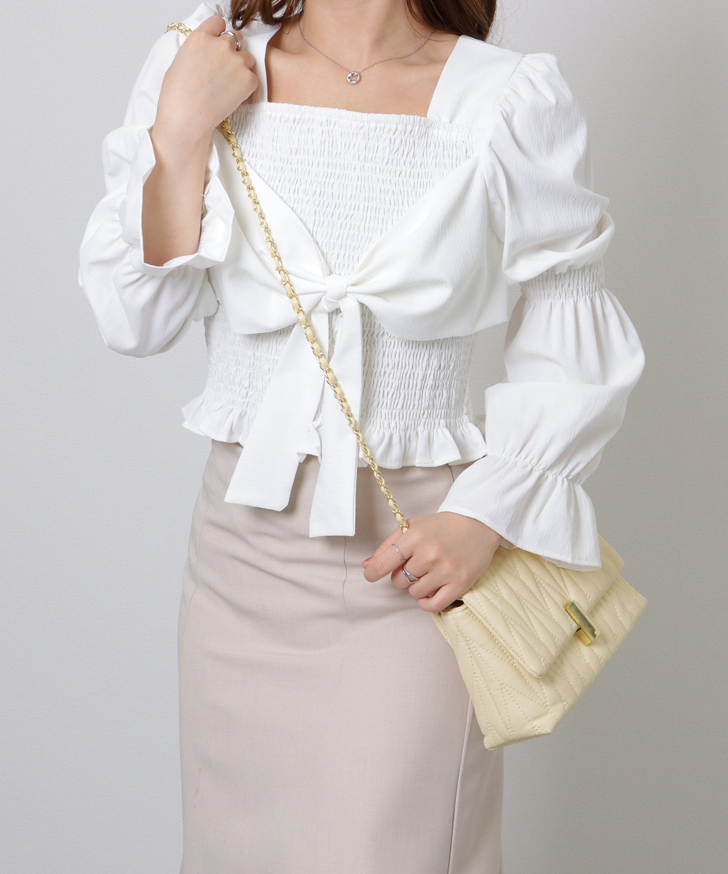 ヘリンボーン ステッチ 2WAY チェーン バッグ