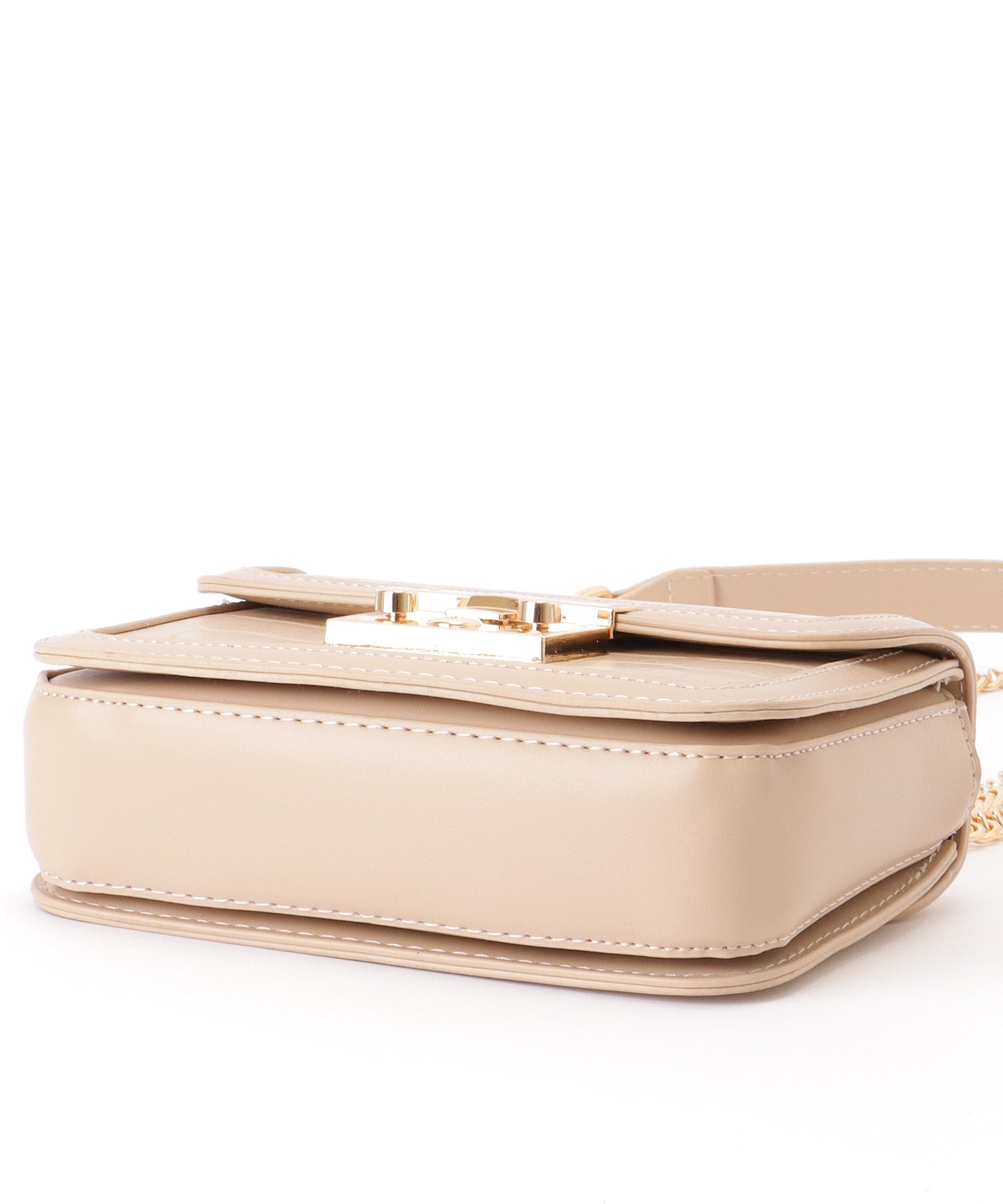 クロコ風 型押し スクエア ショルダーバッグ