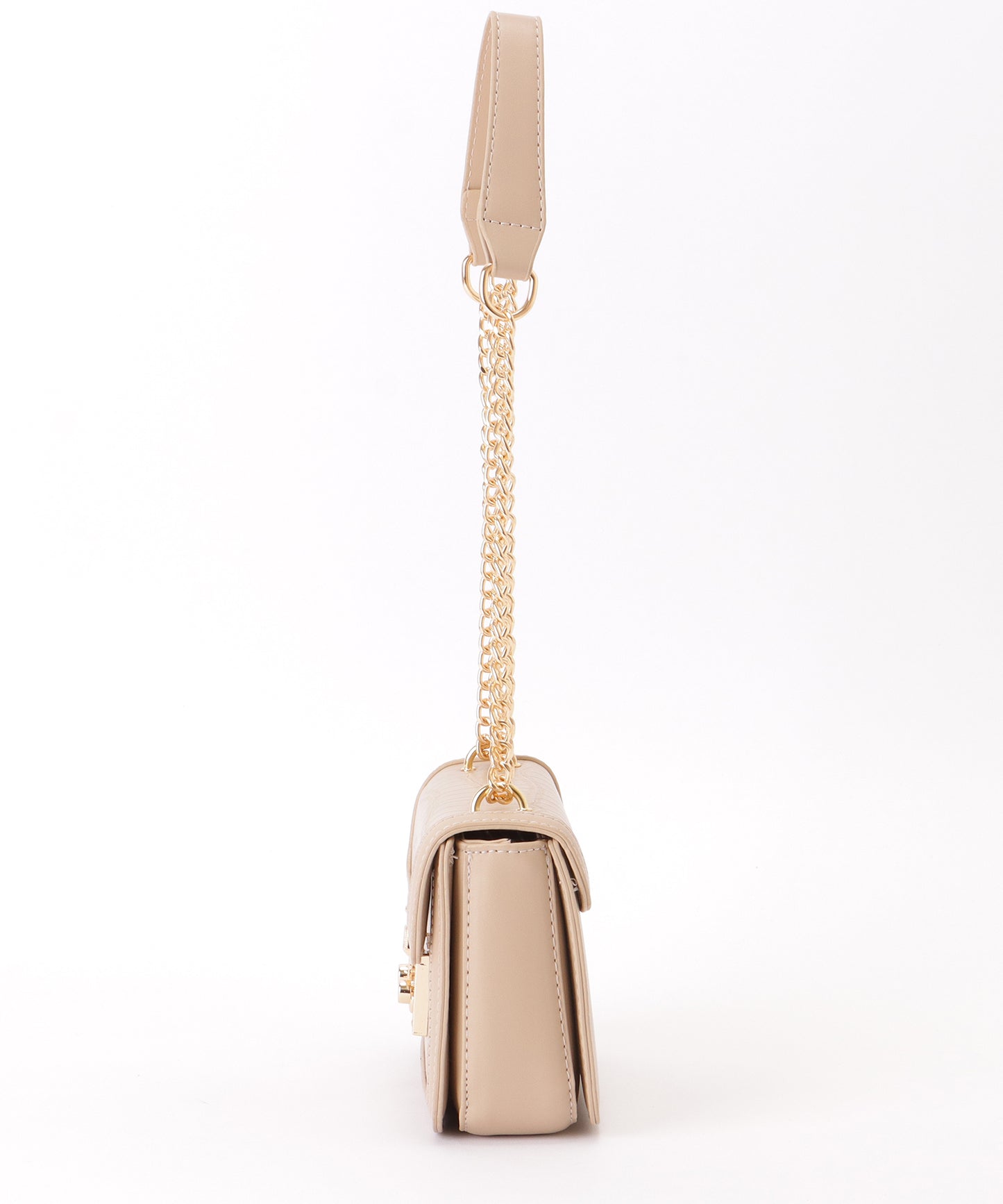 クロコ風 型押し スクエア ショルダーバッグ