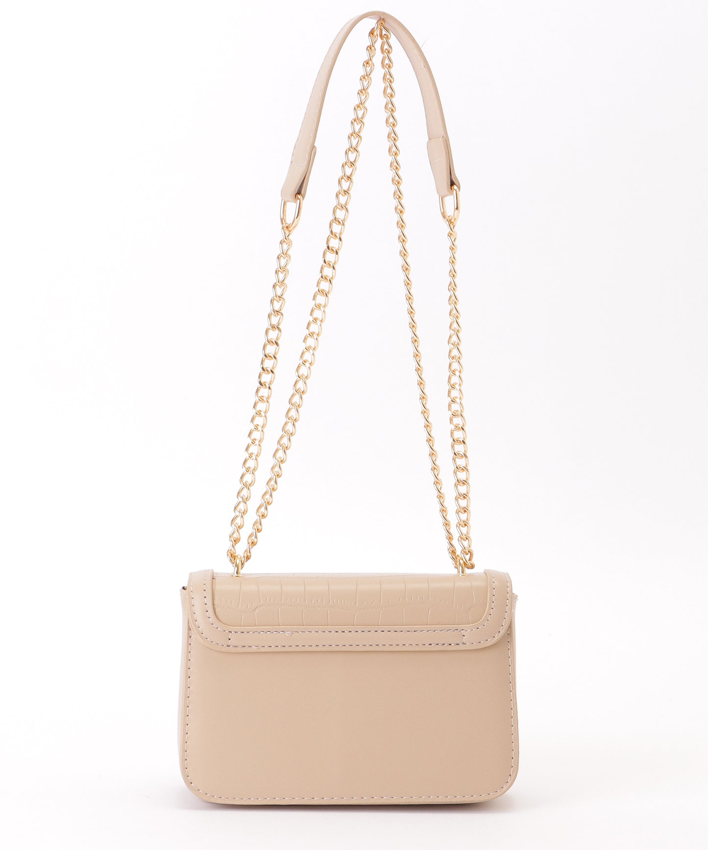 クロコ風 型押し スクエア ショルダーバッグ