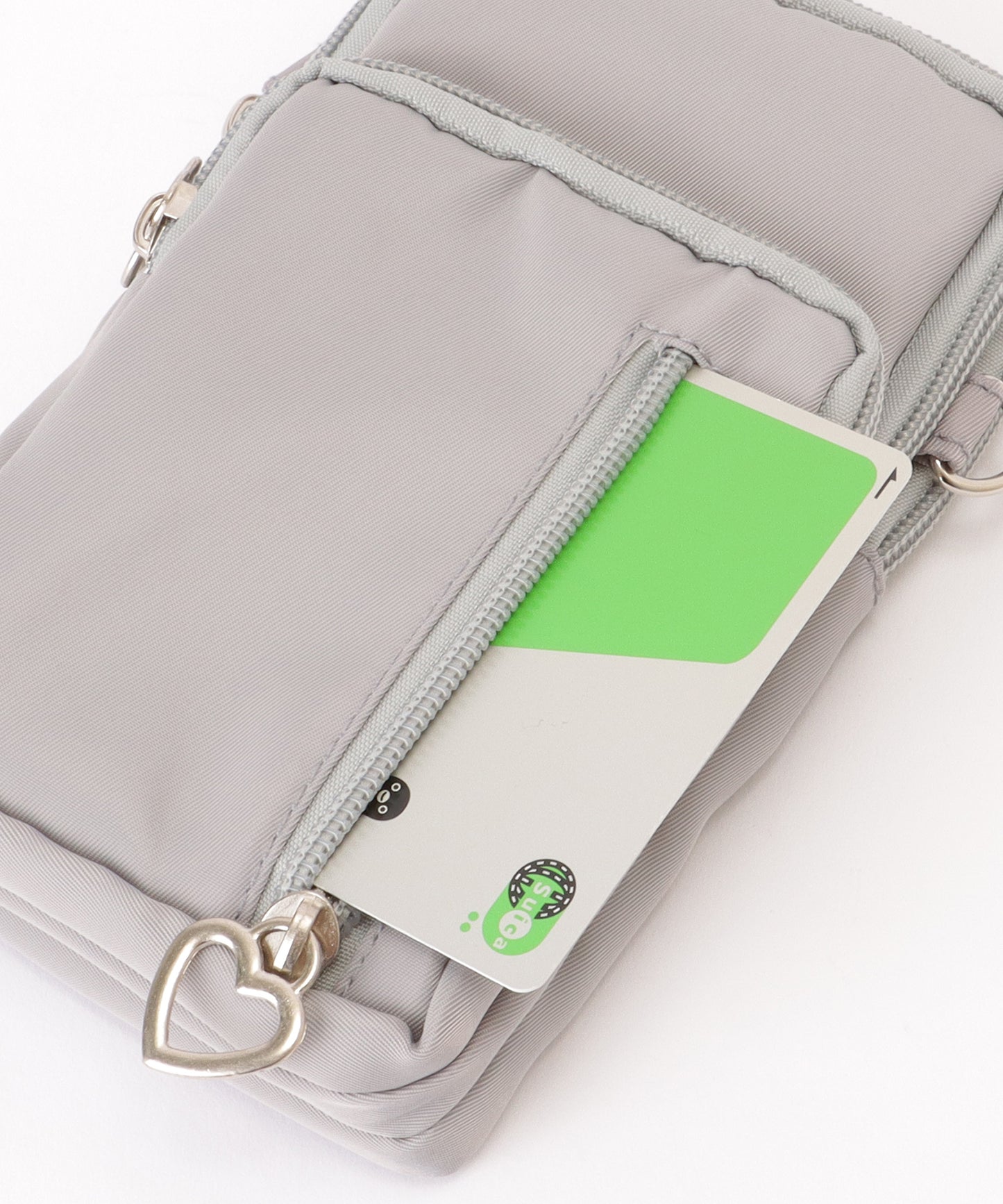 ハートチャーム付き 3WAY コンパクト スクエア ショルダー スマホ バッグ