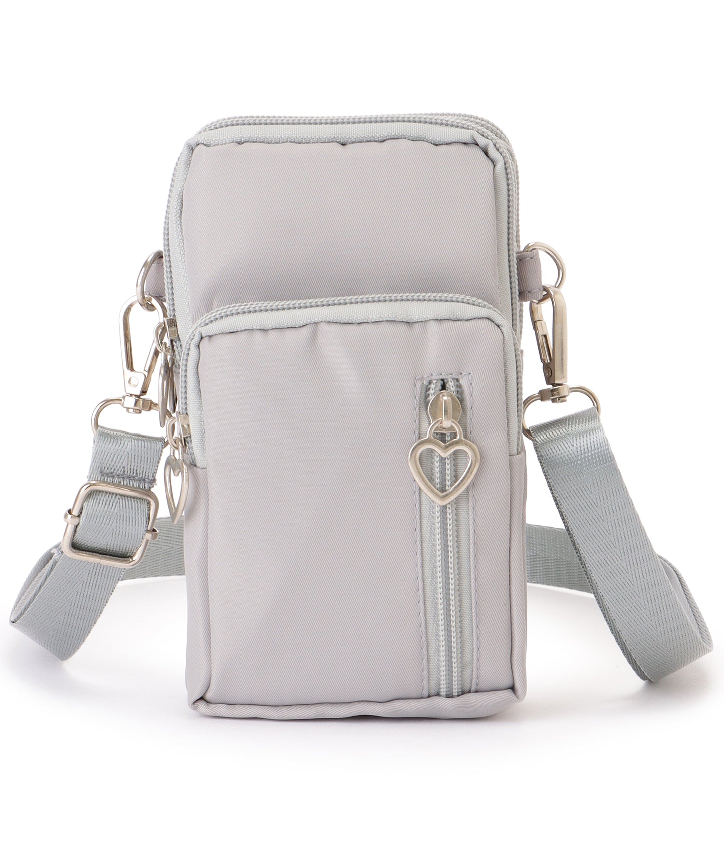 ハートチャーム付き 3WAY コンパクト スクエア ショルダー スマホ バッグ