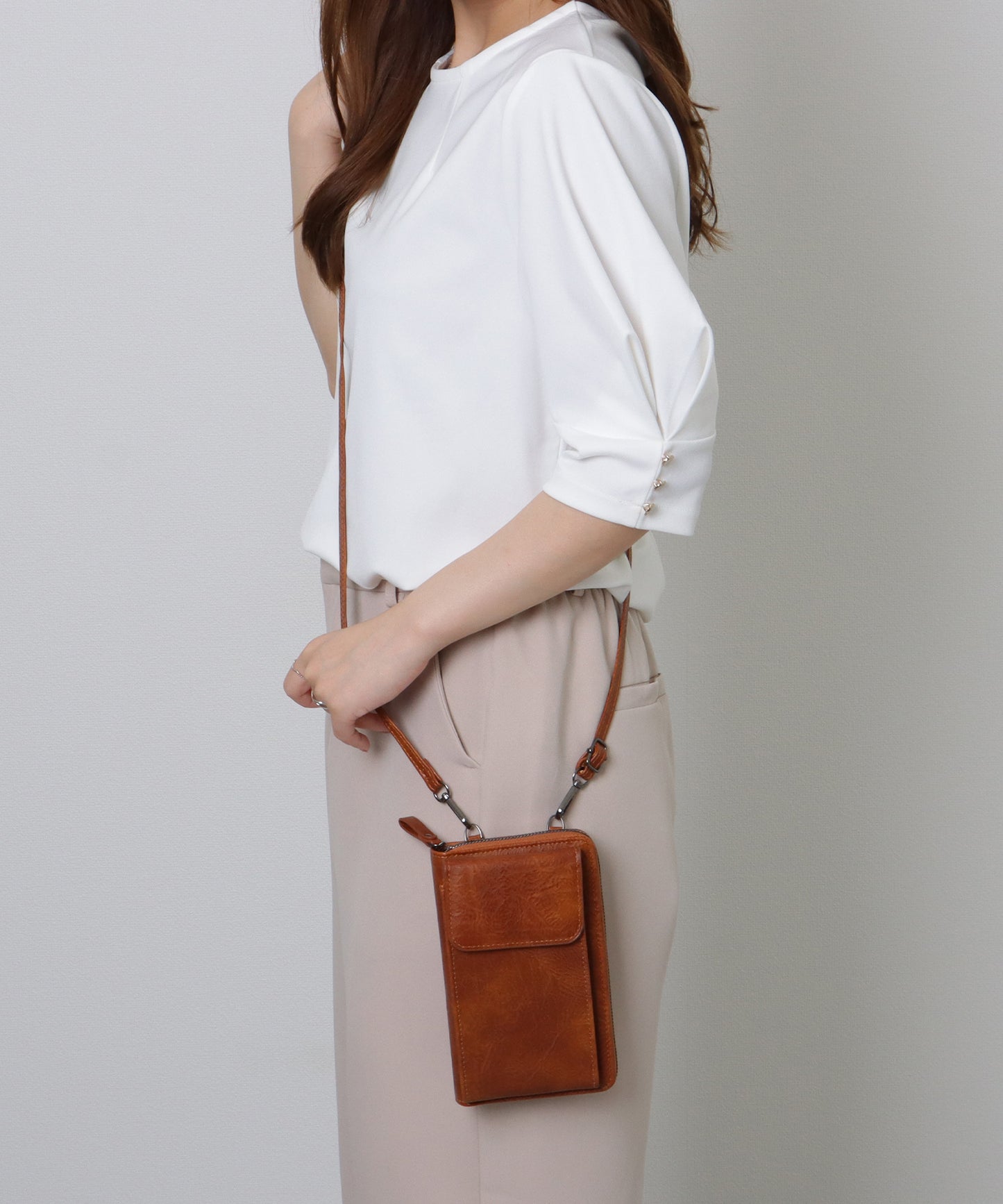 ショルダー付き 2WAY スマホ ウォレット バッグ