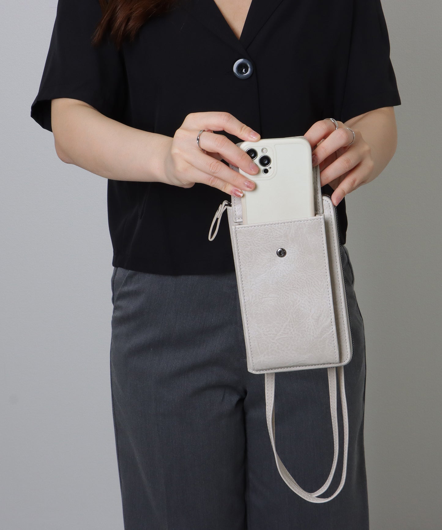 ショルダー付き 2WAY スマホ ウォレット バッグ