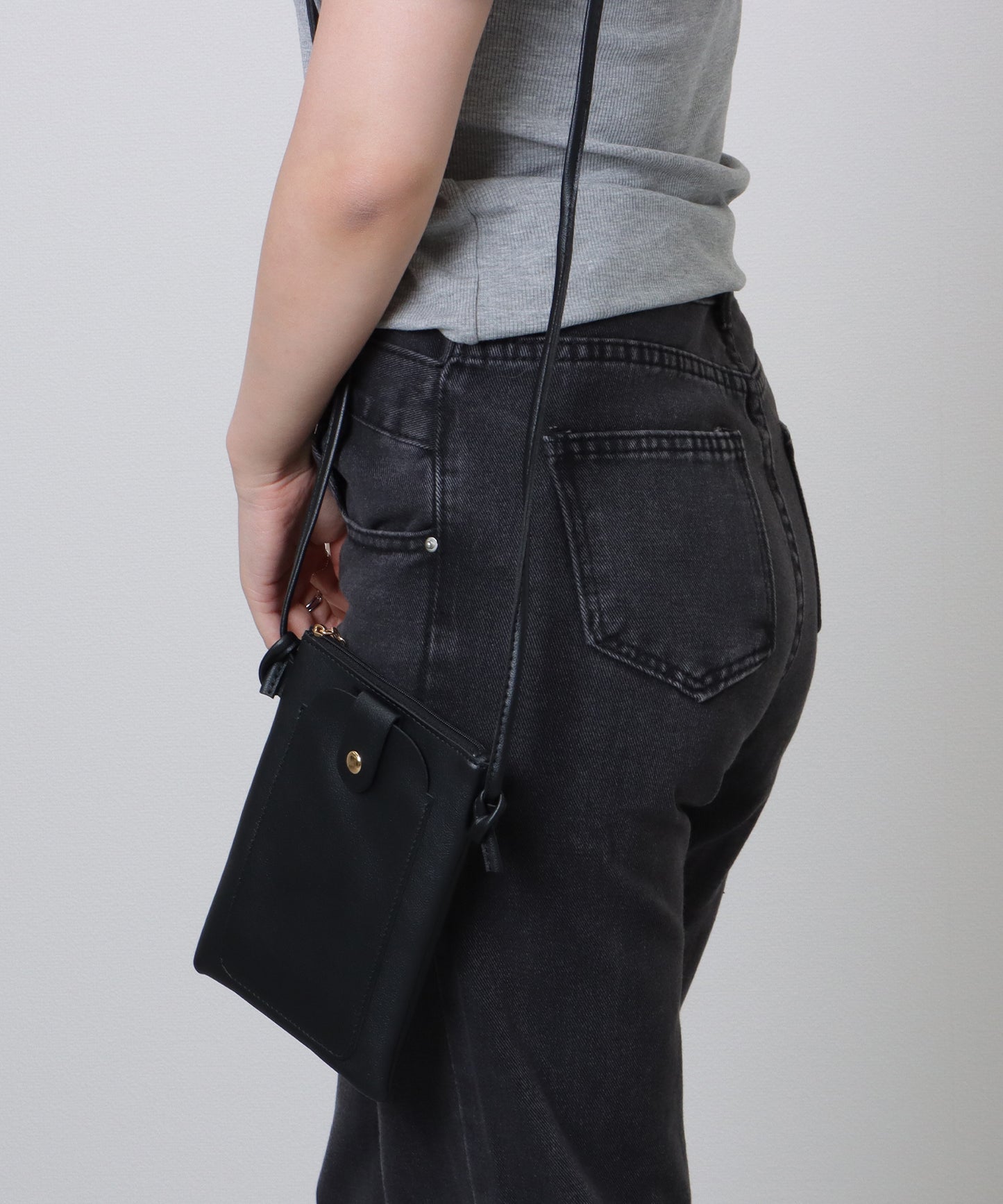 キーリング付き コンパクト サコッシュ バッグ