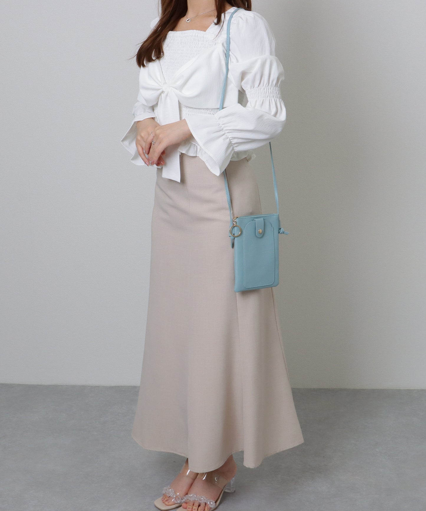 キーリング付き コンパクト サコッシュ バッグ