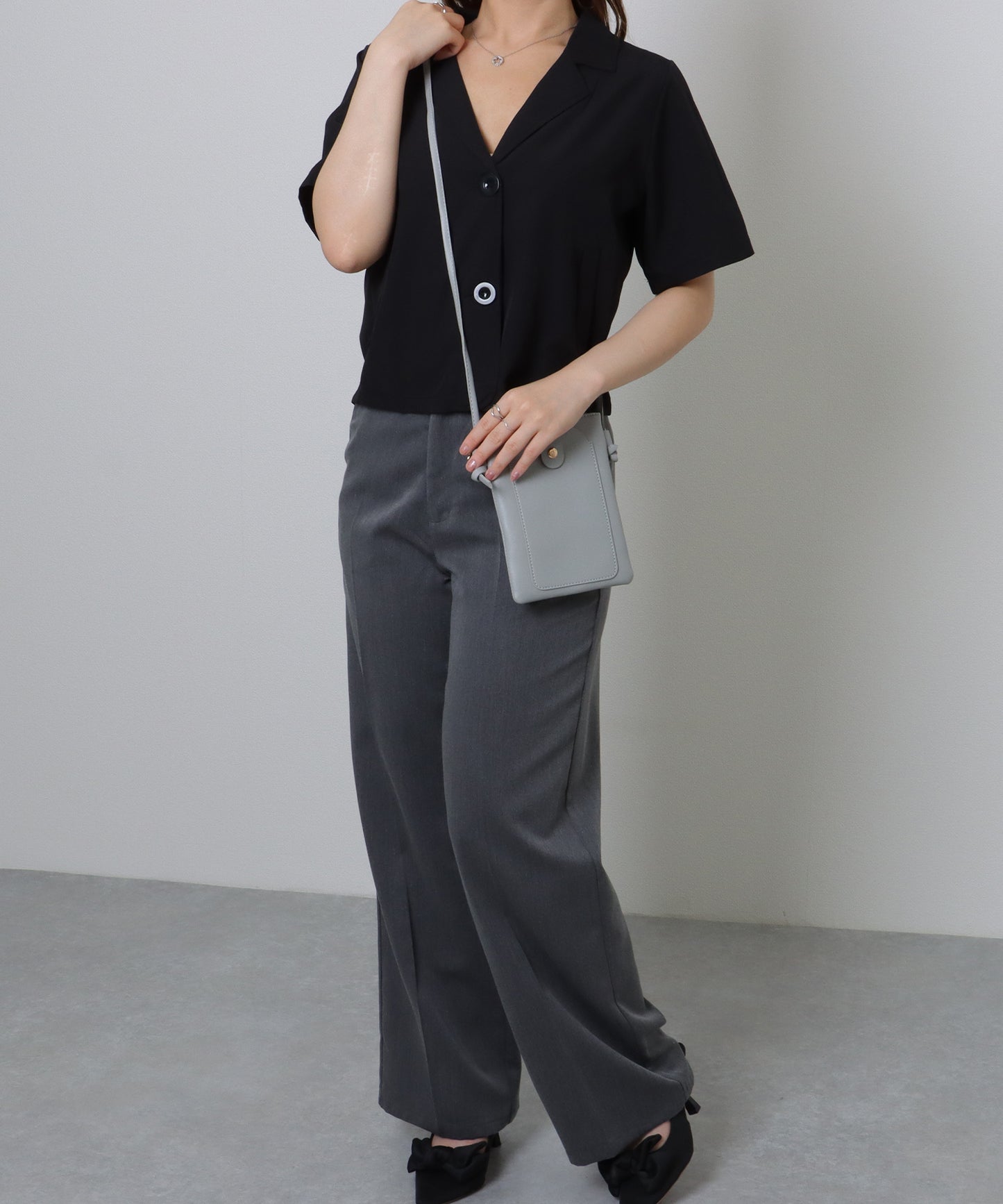 キーリング付き コンパクト サコッシュ バッグ