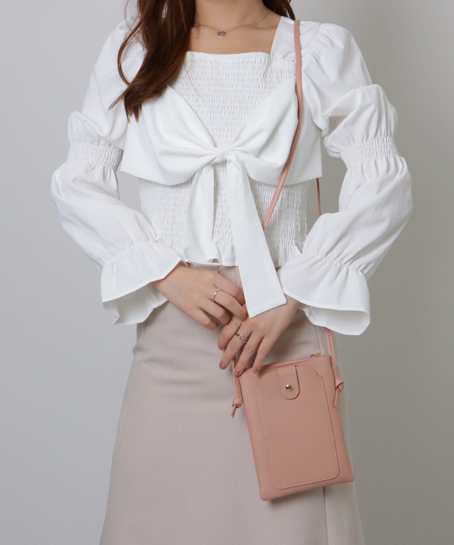 キーリング付き コンパクト サコッシュ バッグ