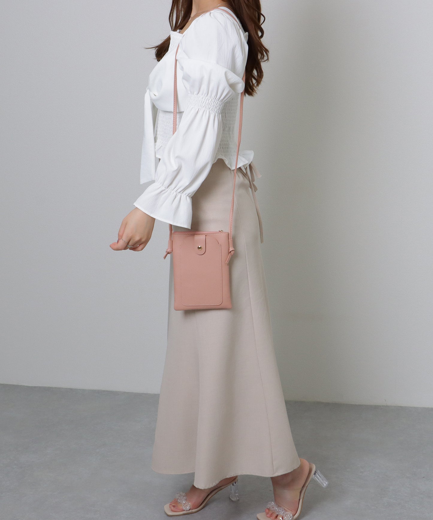 キーリング付き コンパクト サコッシュ バッグ