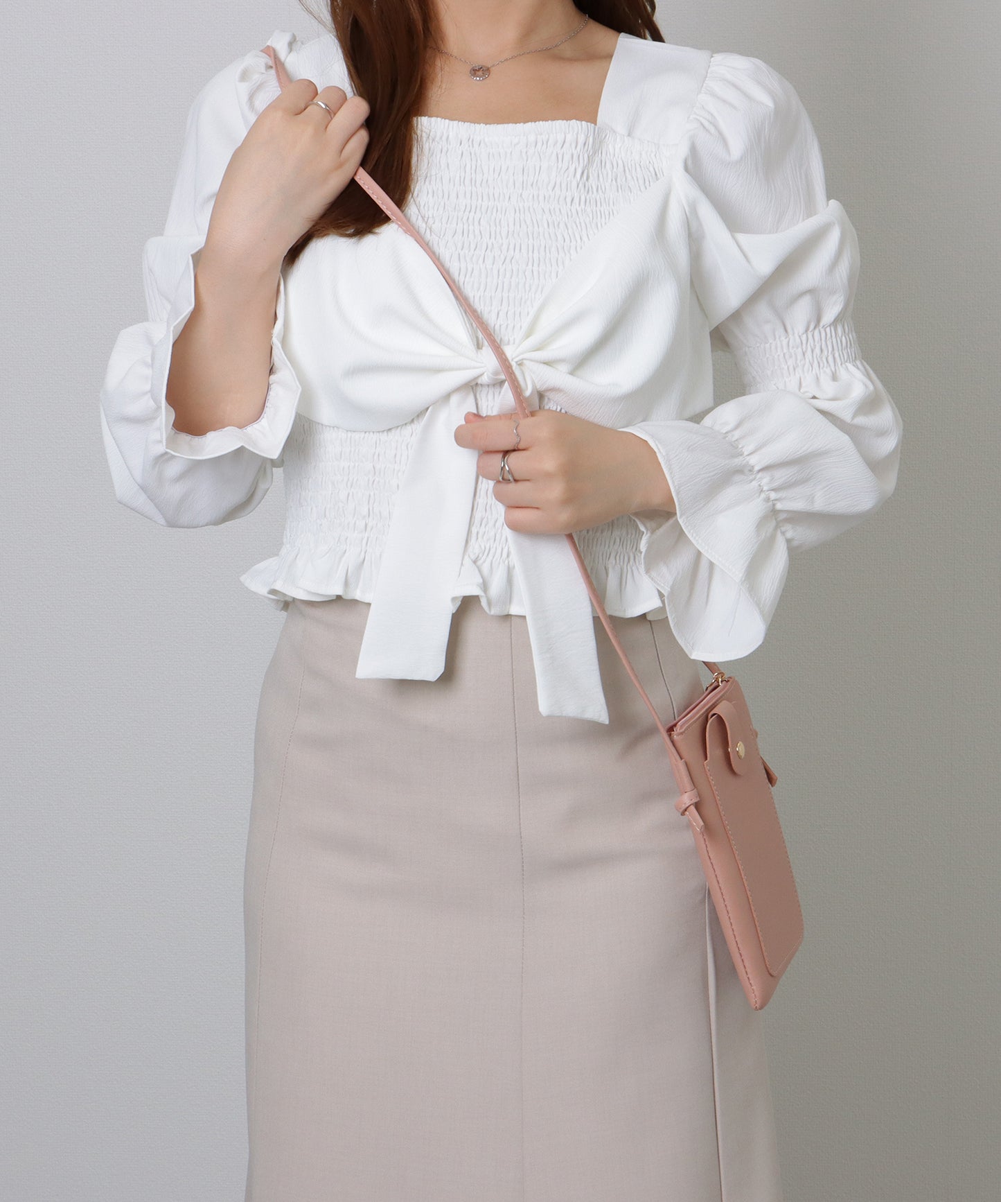 キーリング付き コンパクト サコッシュ バッグ