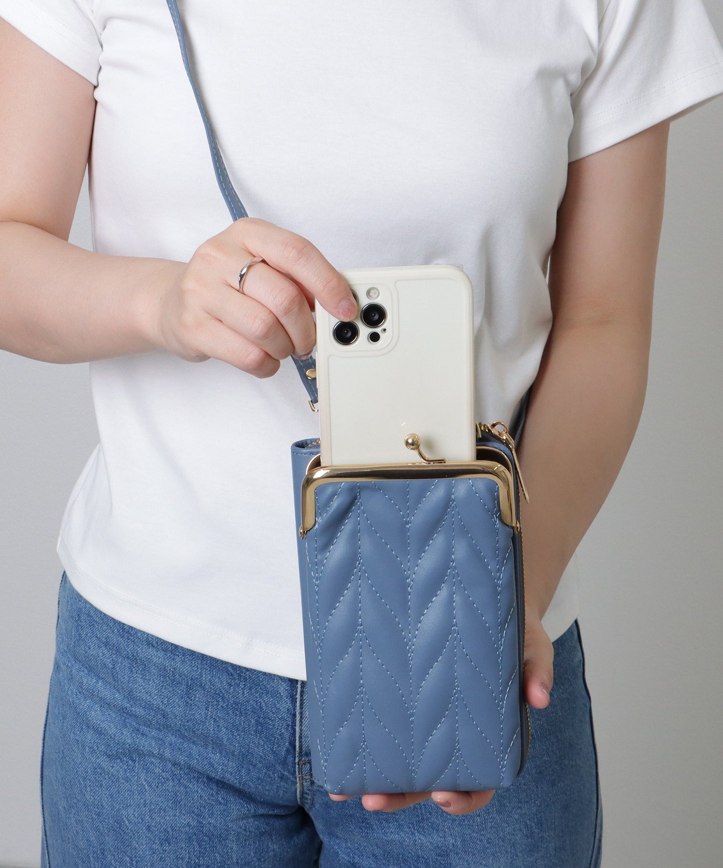 キルティング がま口 ウォレット バッグ