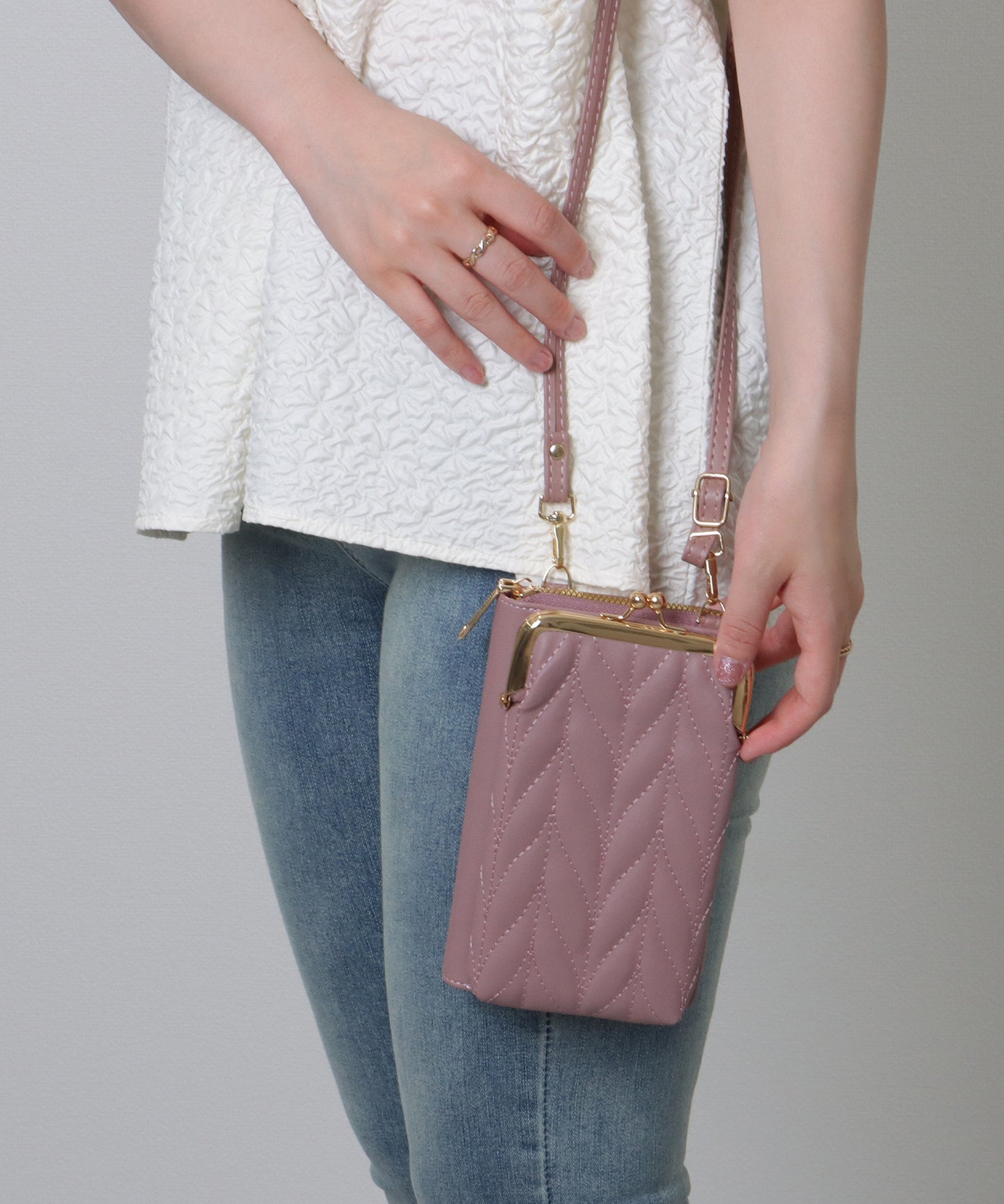 キルティング がま口 ウォレット バッグ