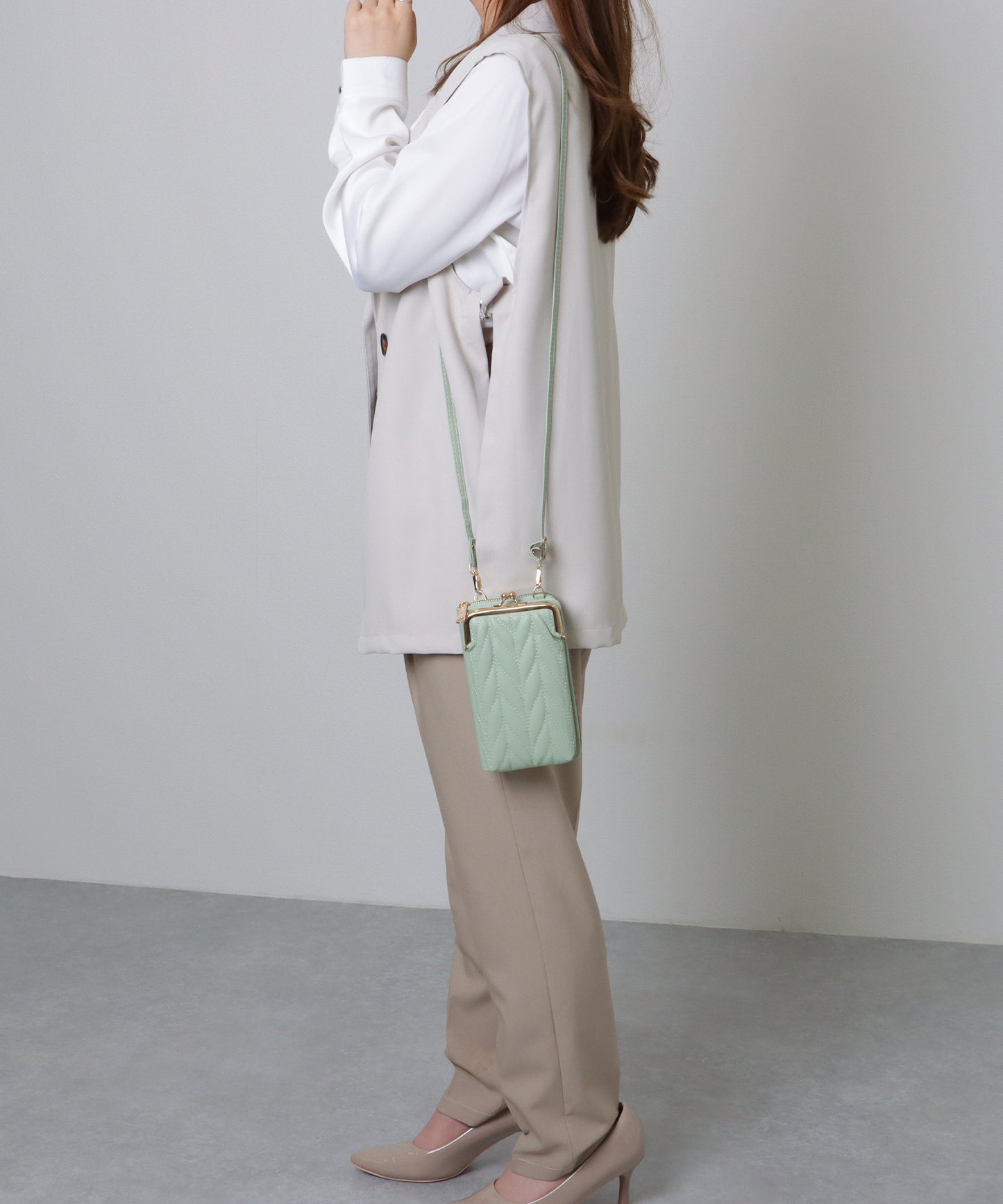 キルティング がま口 ウォレット バッグ