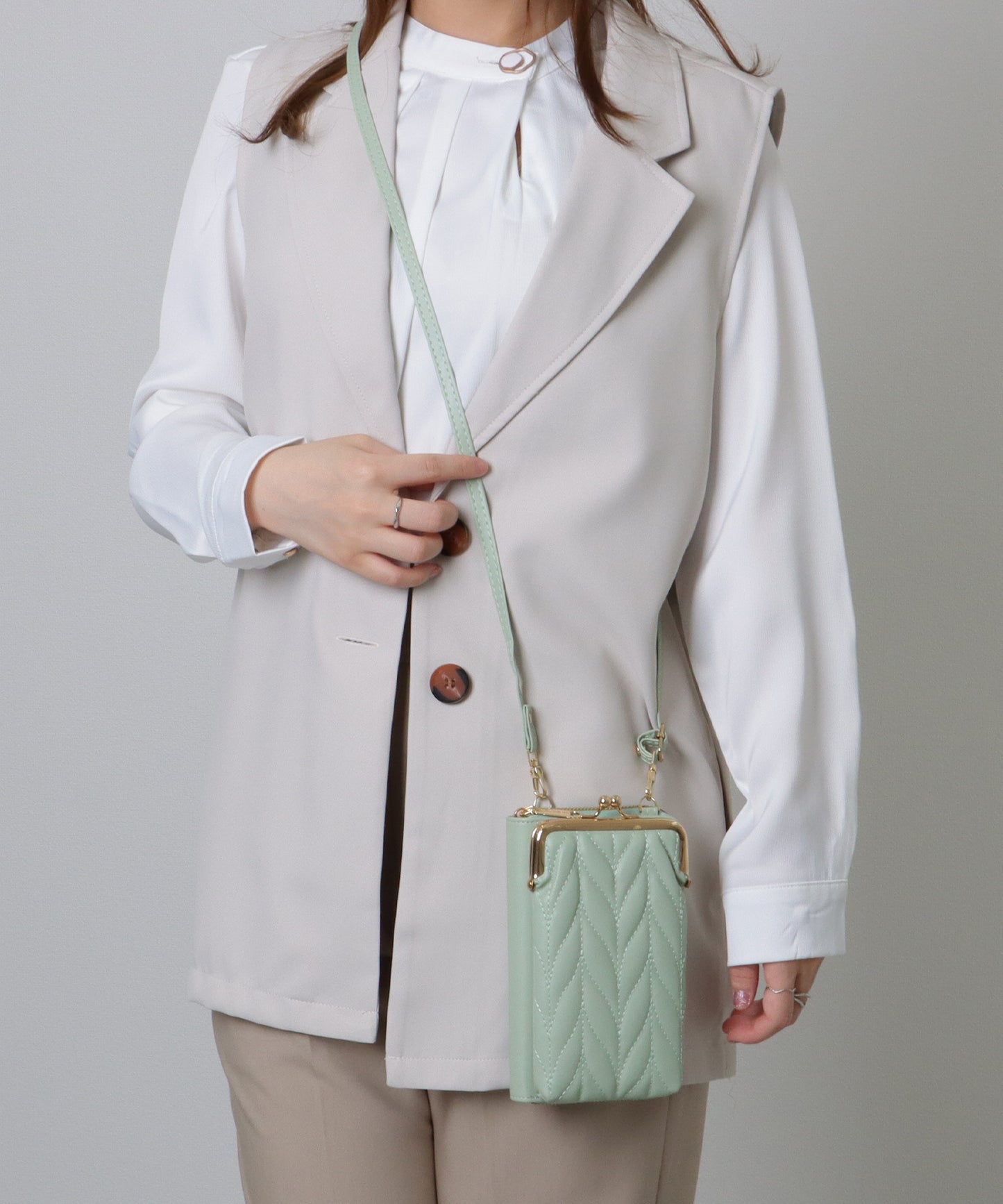 キルティング がま口 ウォレット バッグ