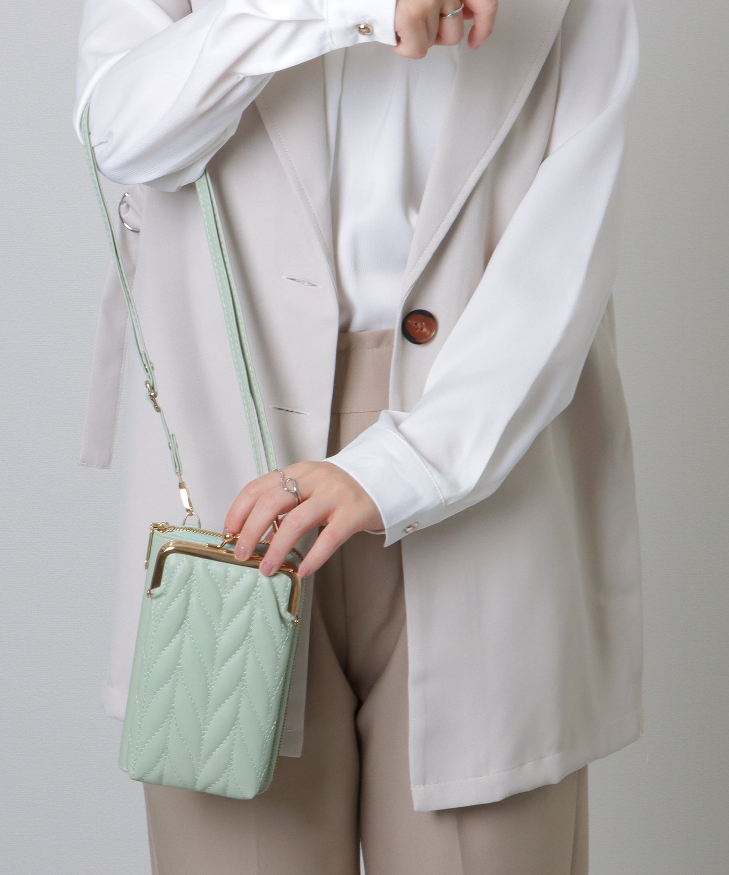 キルティング がま口 ウォレット バッグ