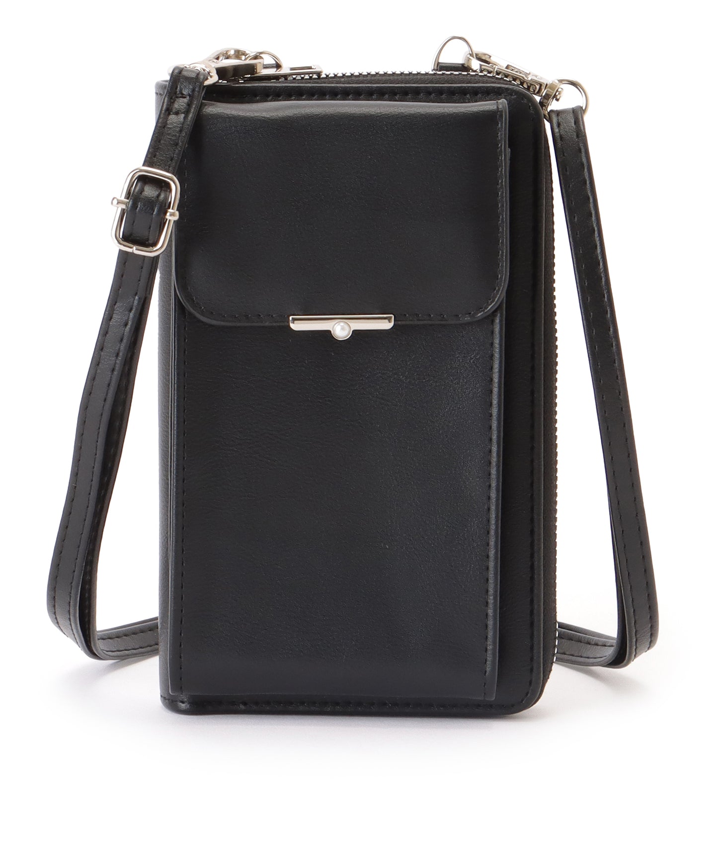 パールモチーフ付き スクエア ウォレット バッグ