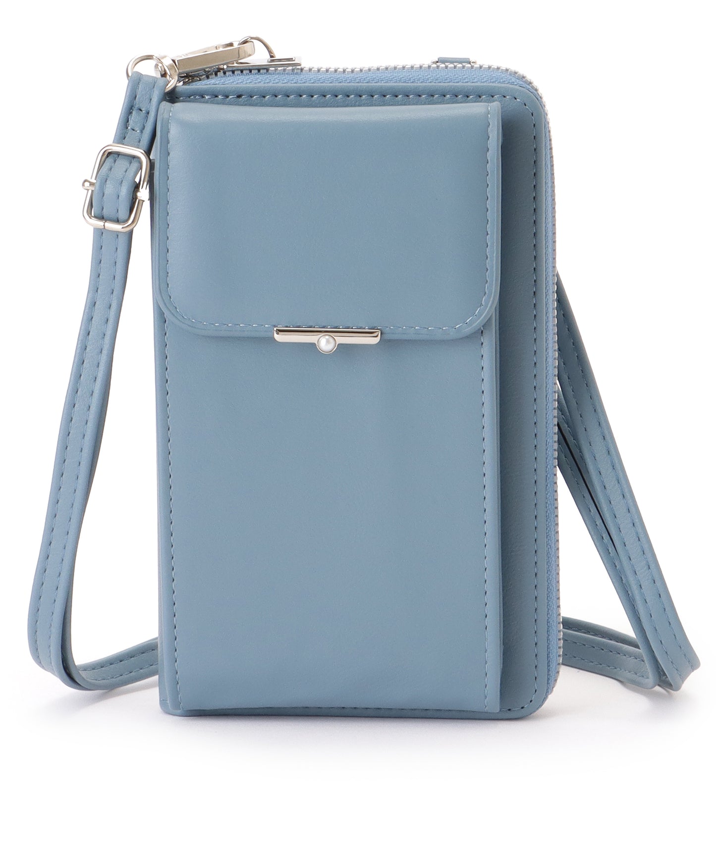 パールモチーフ付き スクエア ウォレット バッグ