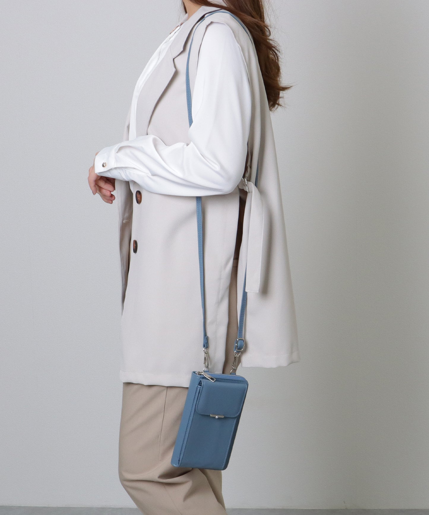 パールモチーフ付き スクエア ウォレット バッグ