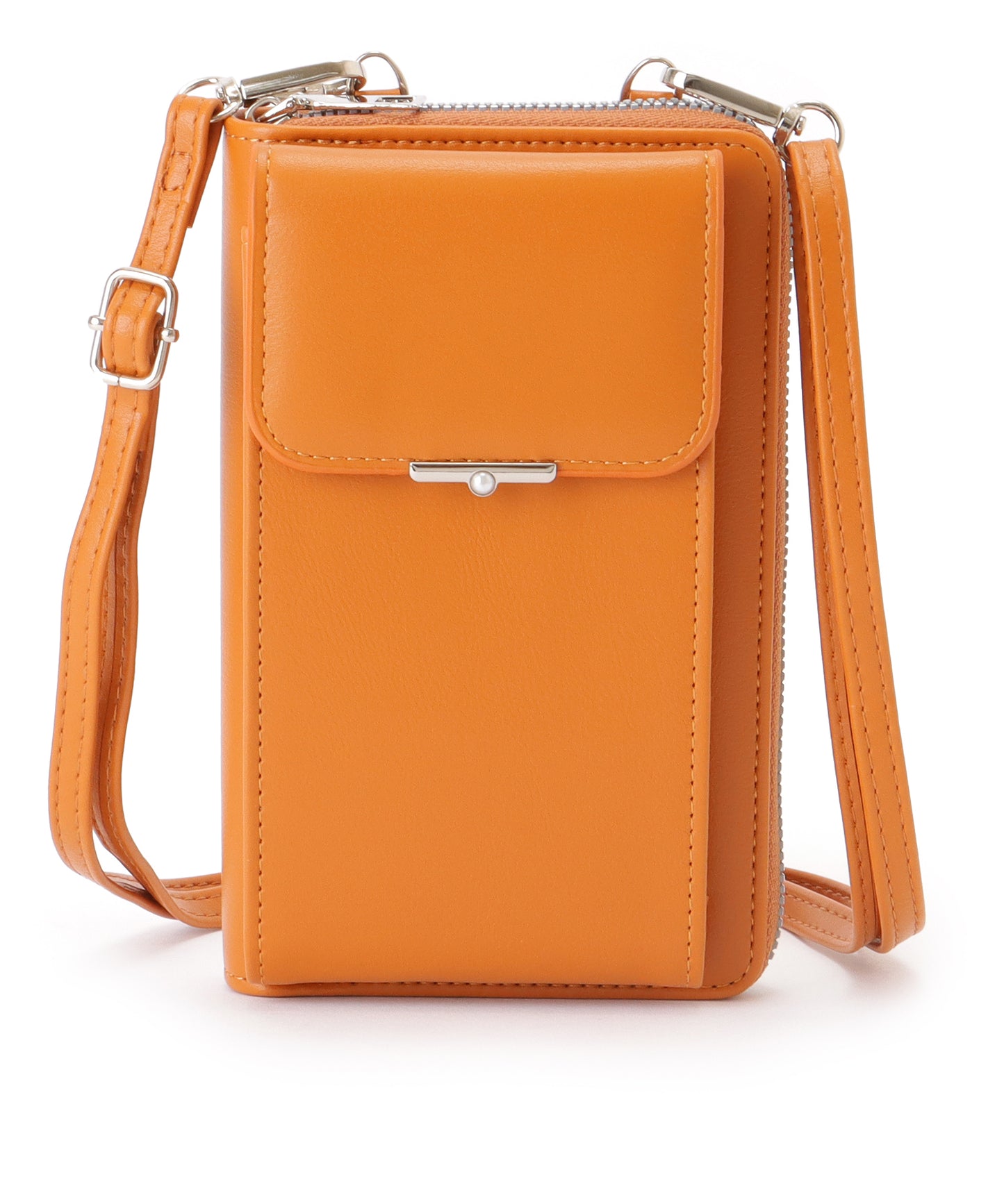 パールモチーフ付き スクエア ウォレット バッグ