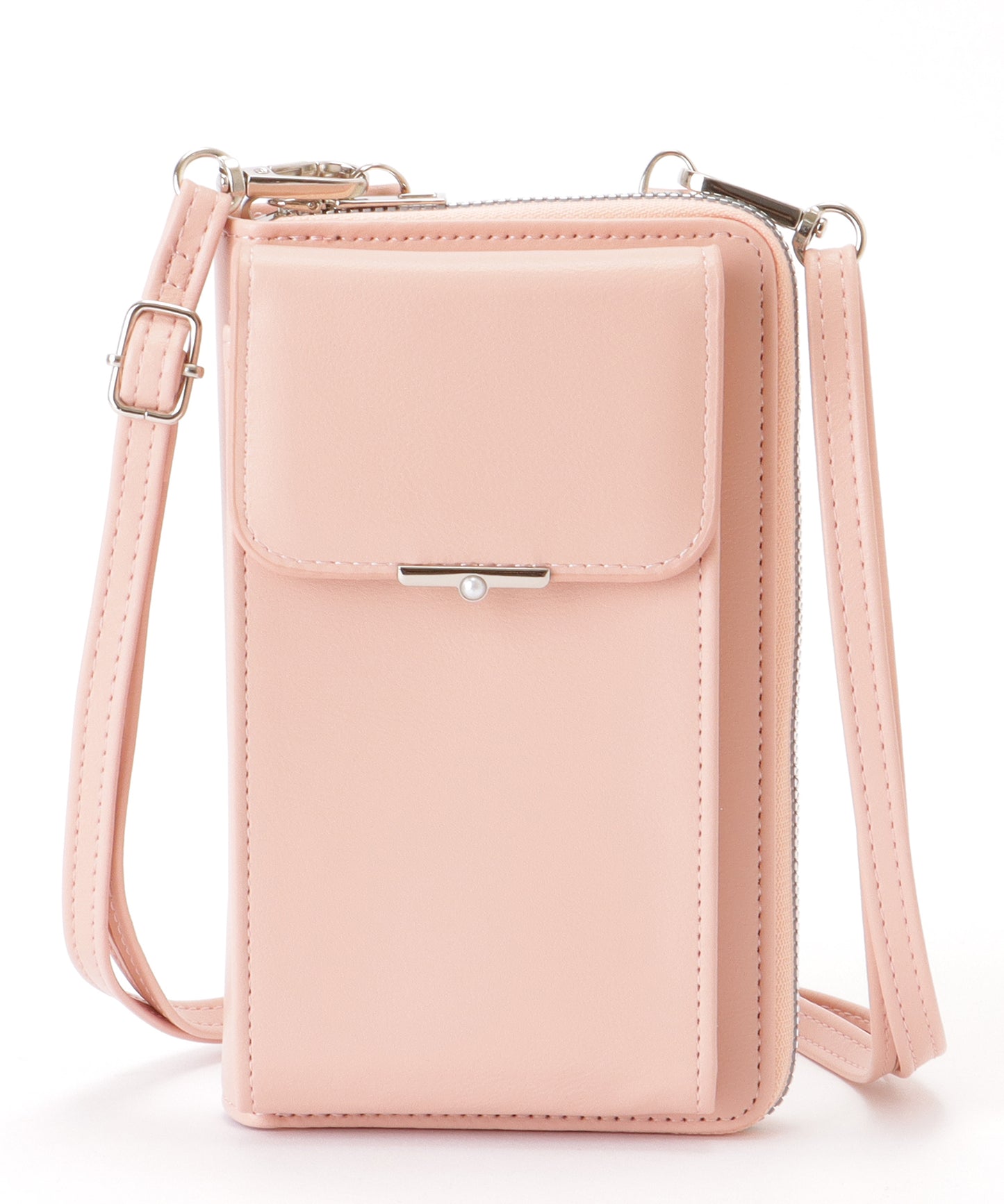 パールモチーフ付き スクエア ウォレット バッグ