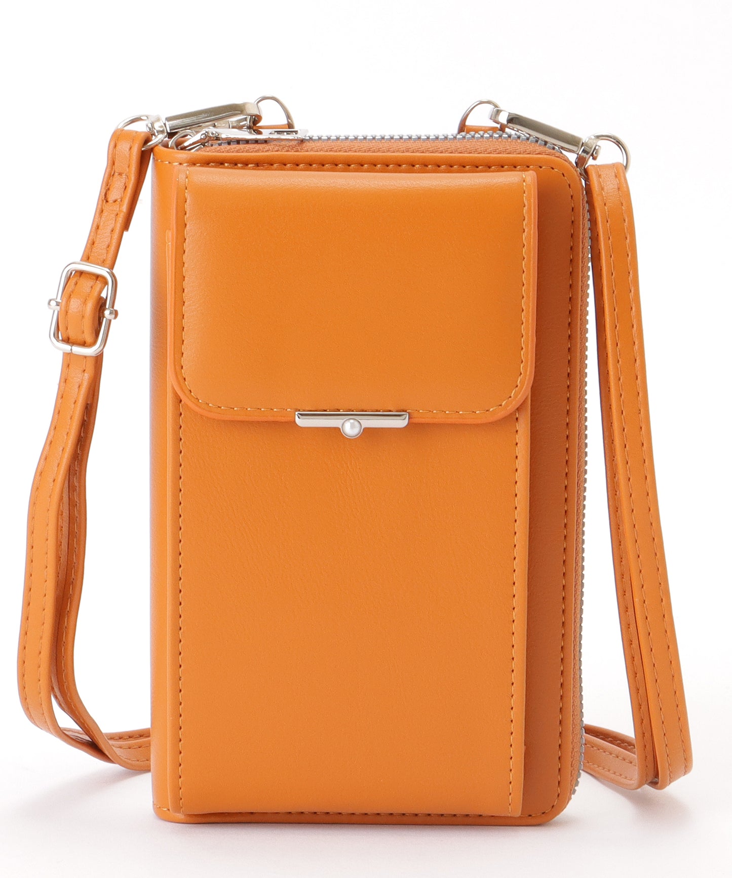 パールモチーフ付き スクエア ウォレット バッグ