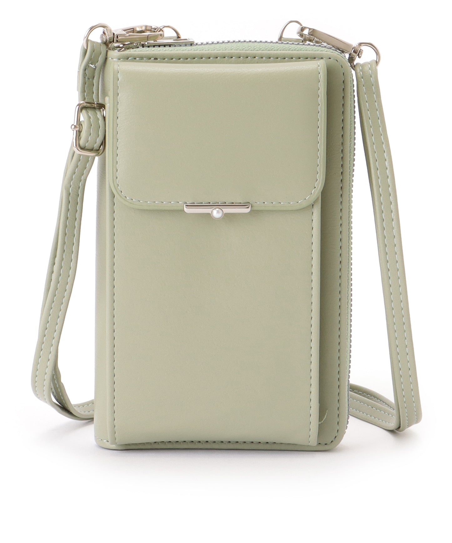 パールモチーフ付き スクエア ウォレット バッグ