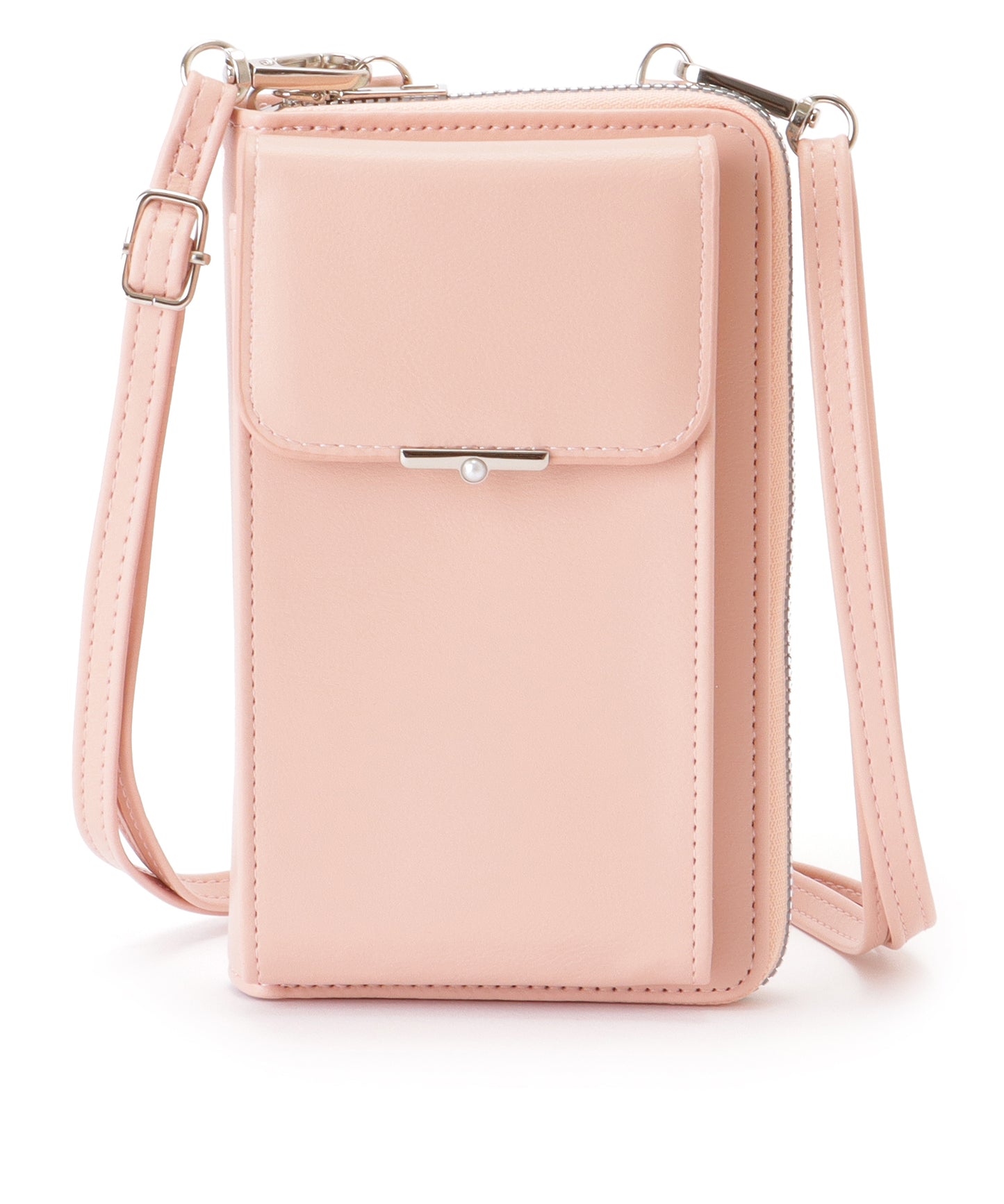 パールモチーフ付き スクエア ウォレット バッグ