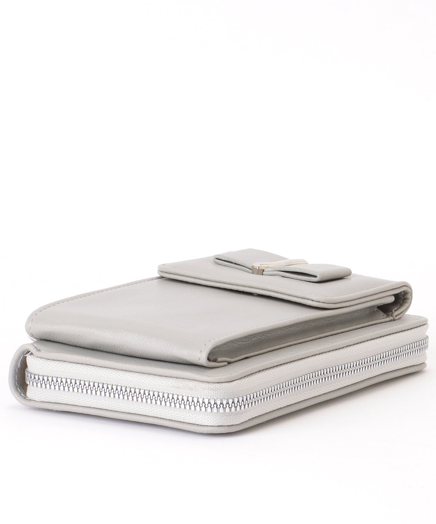 メタリック ウエーブモチーフ付き スクエア ウォレット バッグ