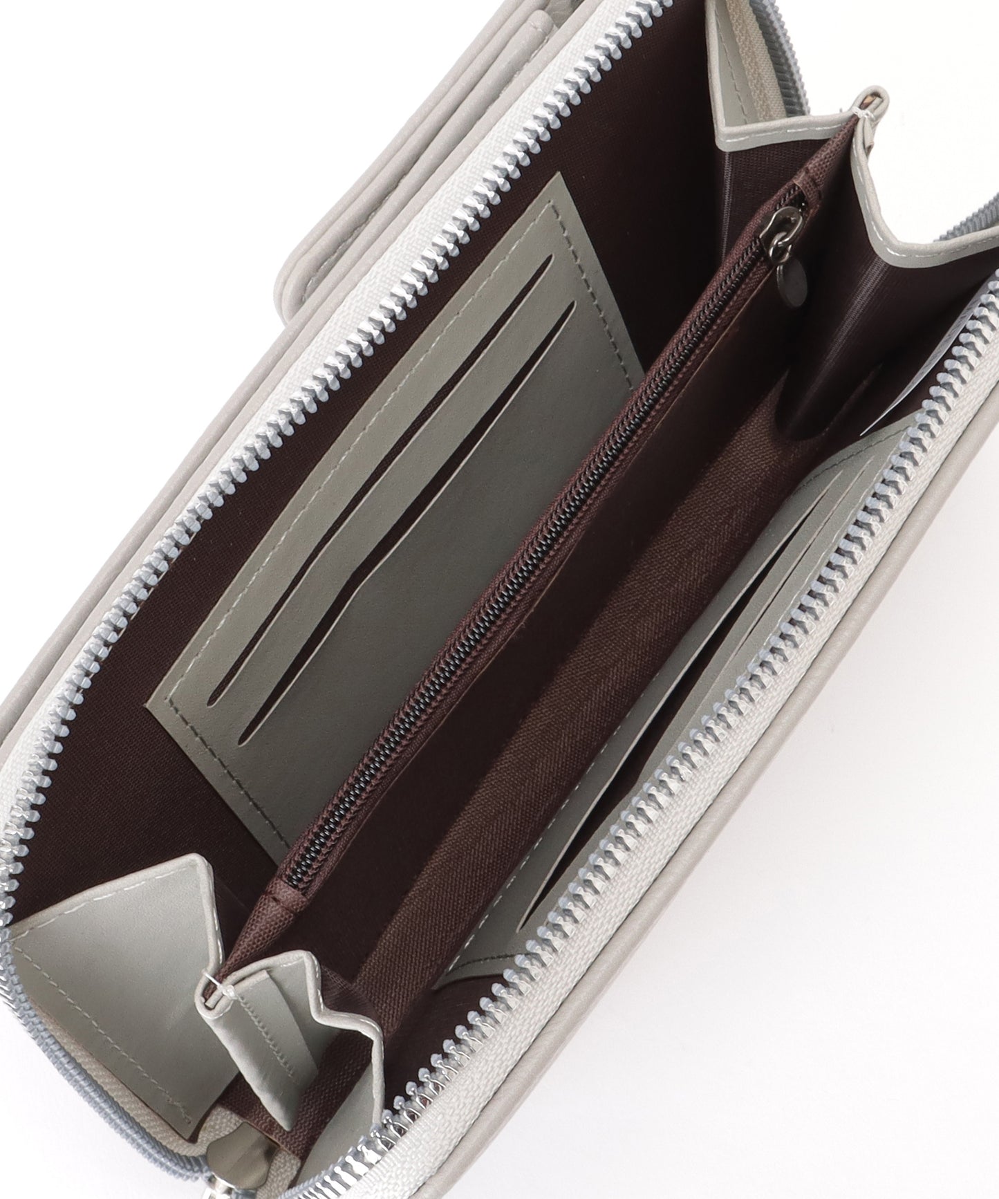 メタリック ウエーブモチーフ付き スクエア ウォレット バッグ