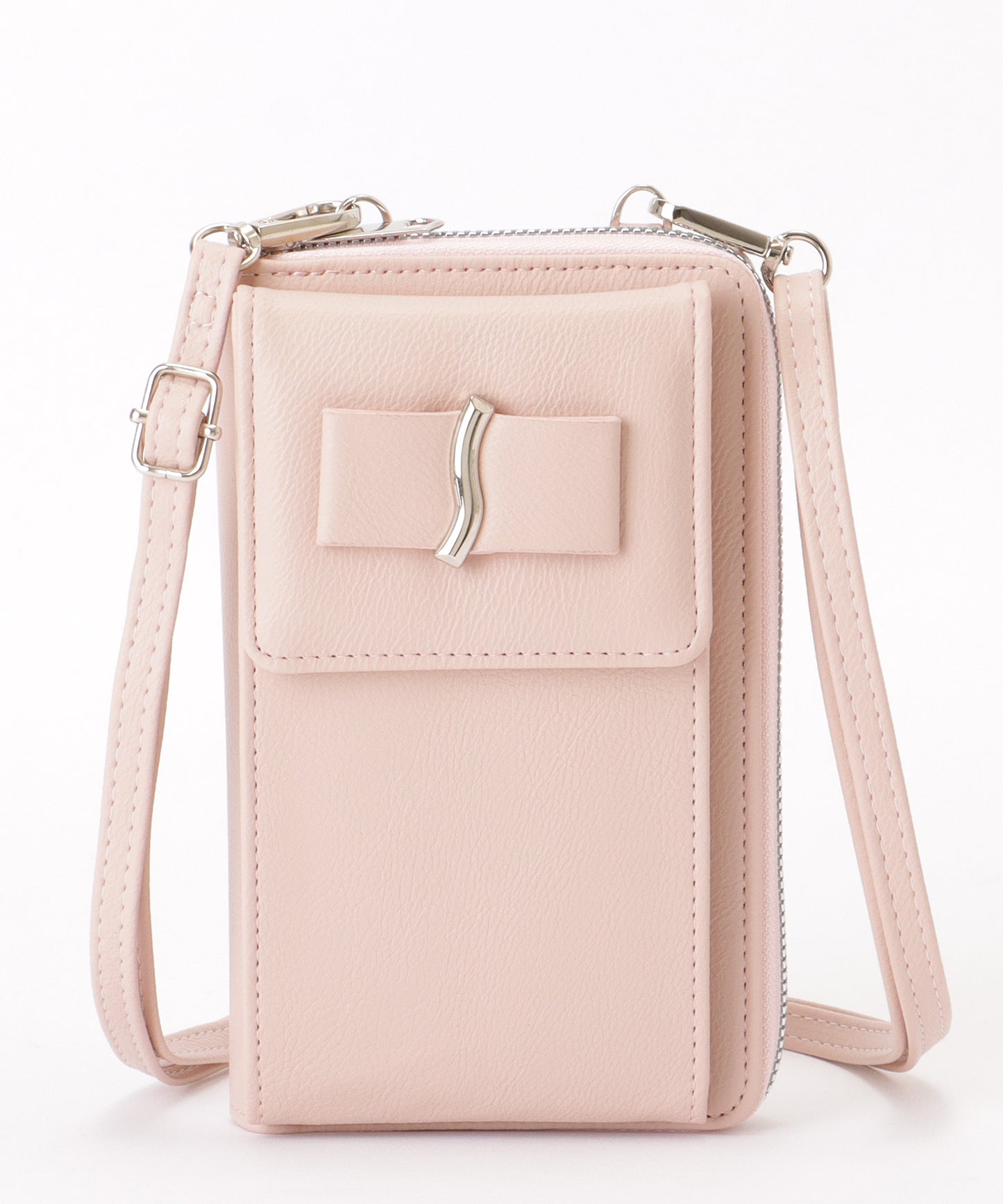 メタリック ウエーブモチーフ付き スクエア ウォレット バッグ