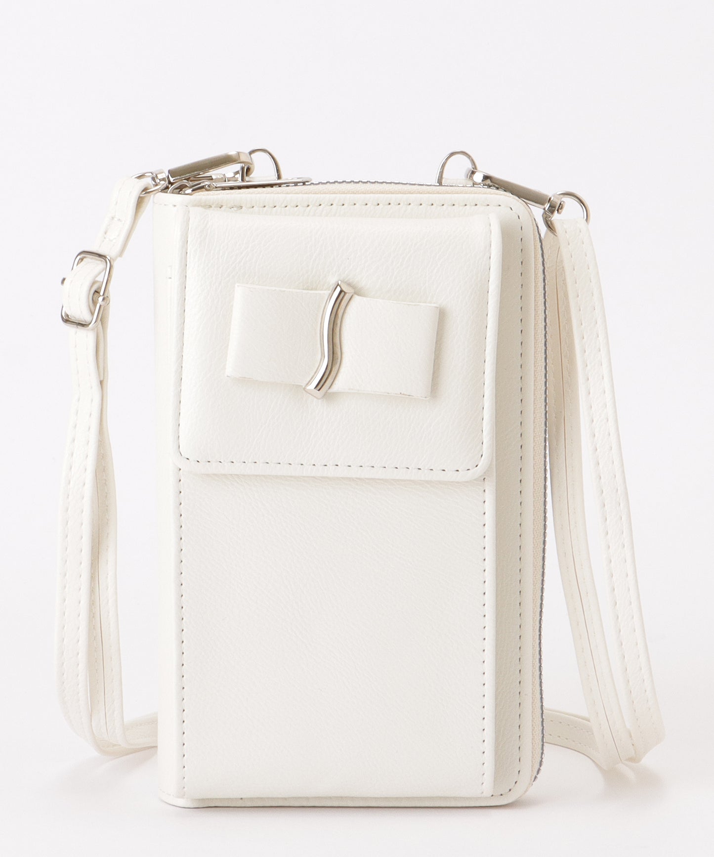 メタリック ウエーブモチーフ付き スクエア ウォレット バッグ