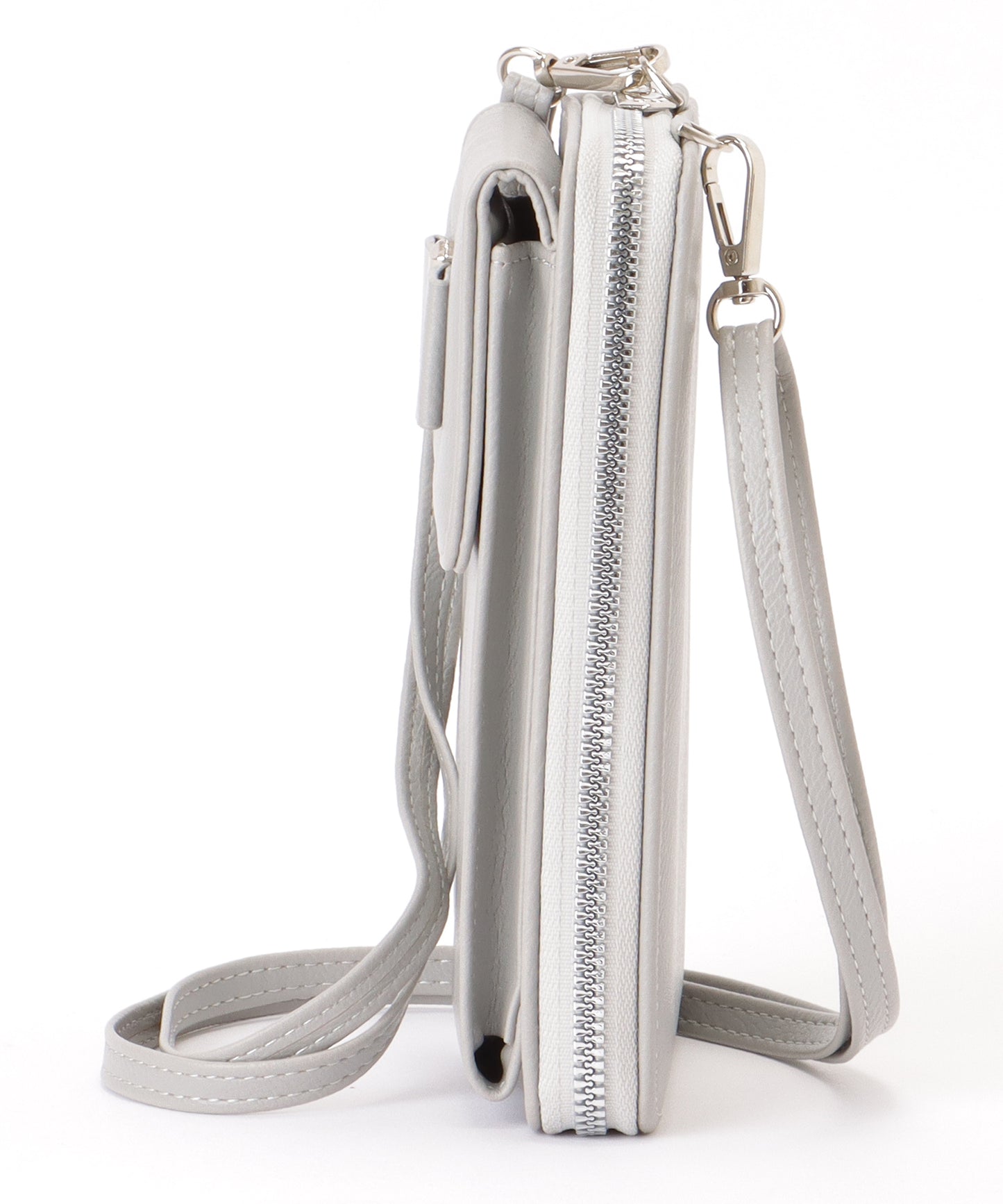 メタリック ウエーブモチーフ付き スクエア ウォレット バッグ