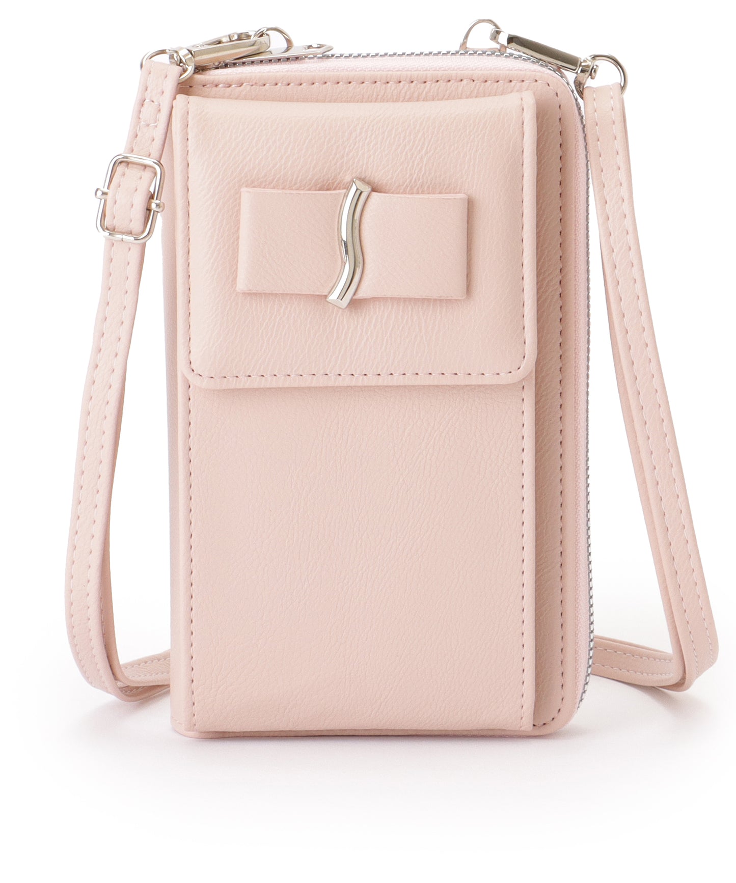 メタリック ウエーブモチーフ付き スクエア ウォレット バッグ