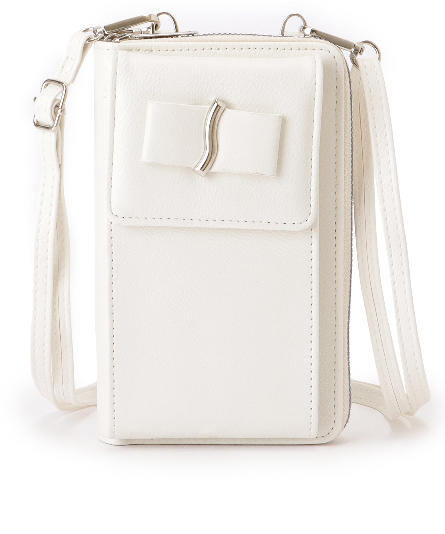 メタリック ウエーブモチーフ付き スクエア ウォレット バッグ