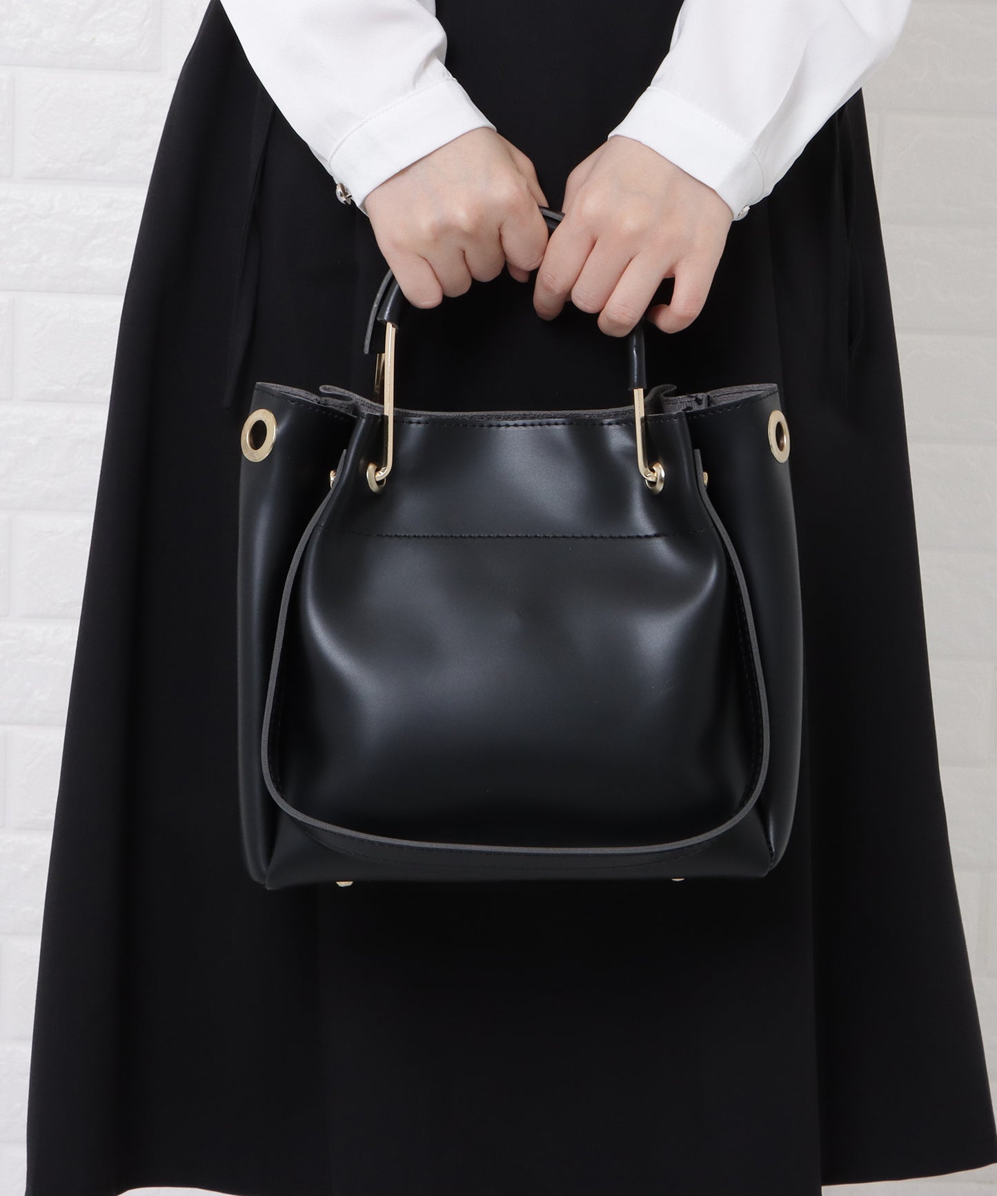 3wayメタルハンドルバッグ