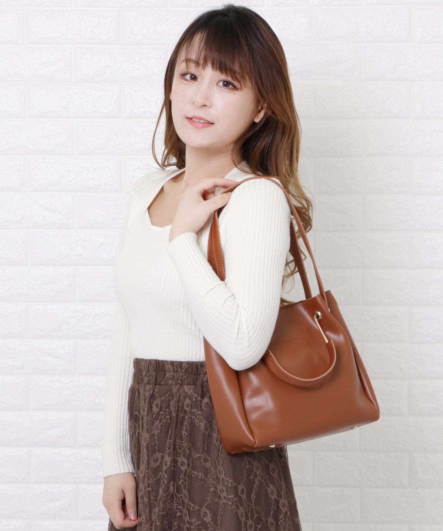 3wayメタルハンドルバッグ