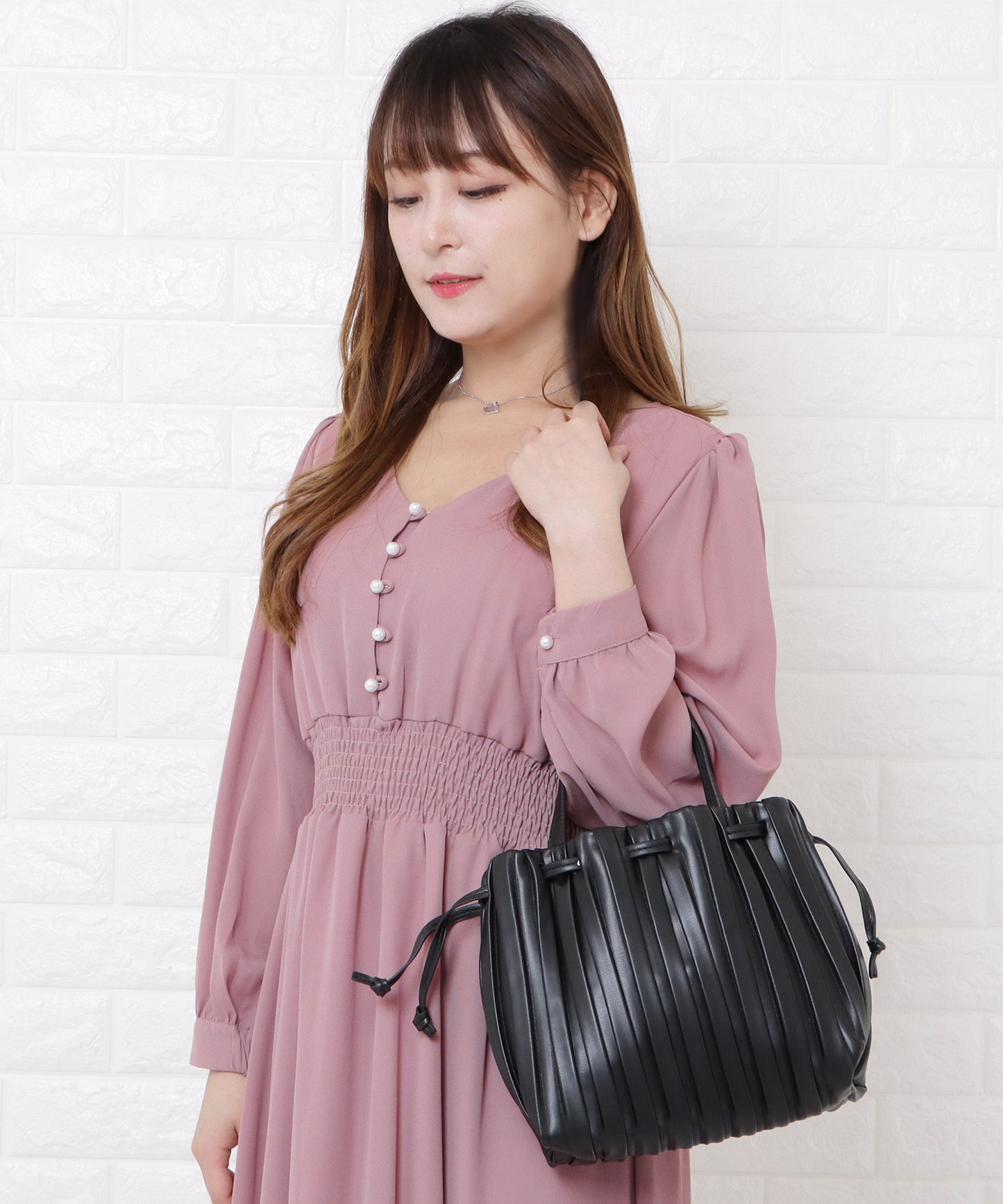 2wayプリーツ巾着バッグ