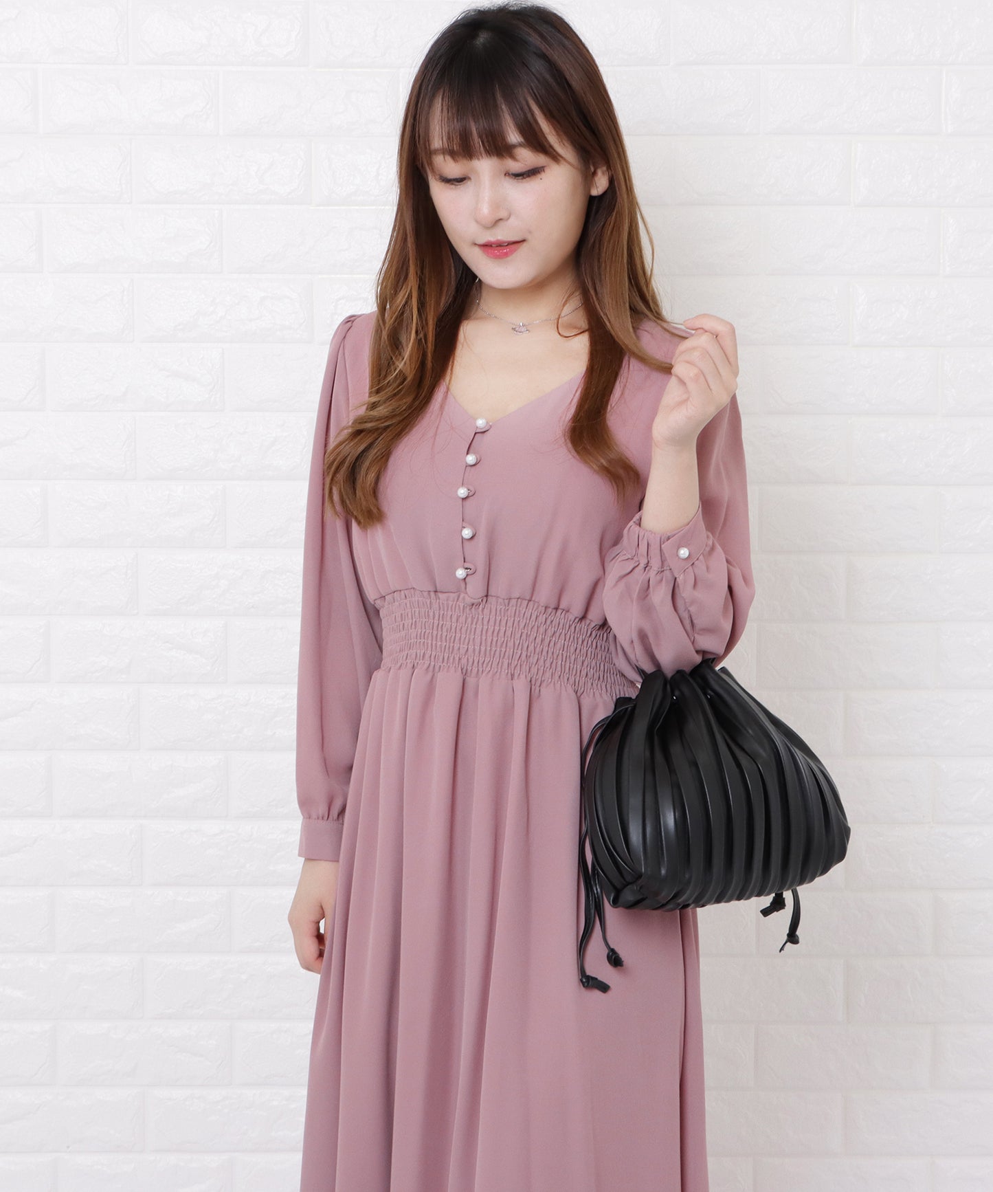 2wayプリーツ巾着バッグ