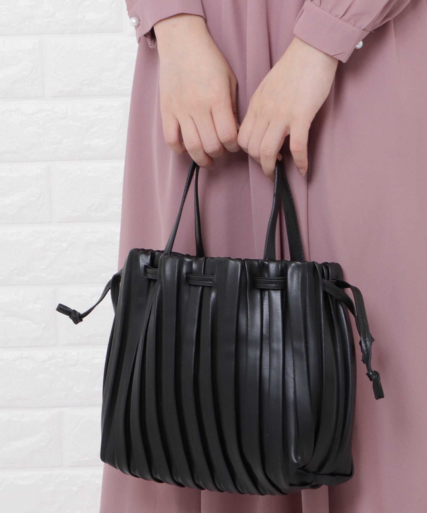 2wayプリーツ巾着バッグ