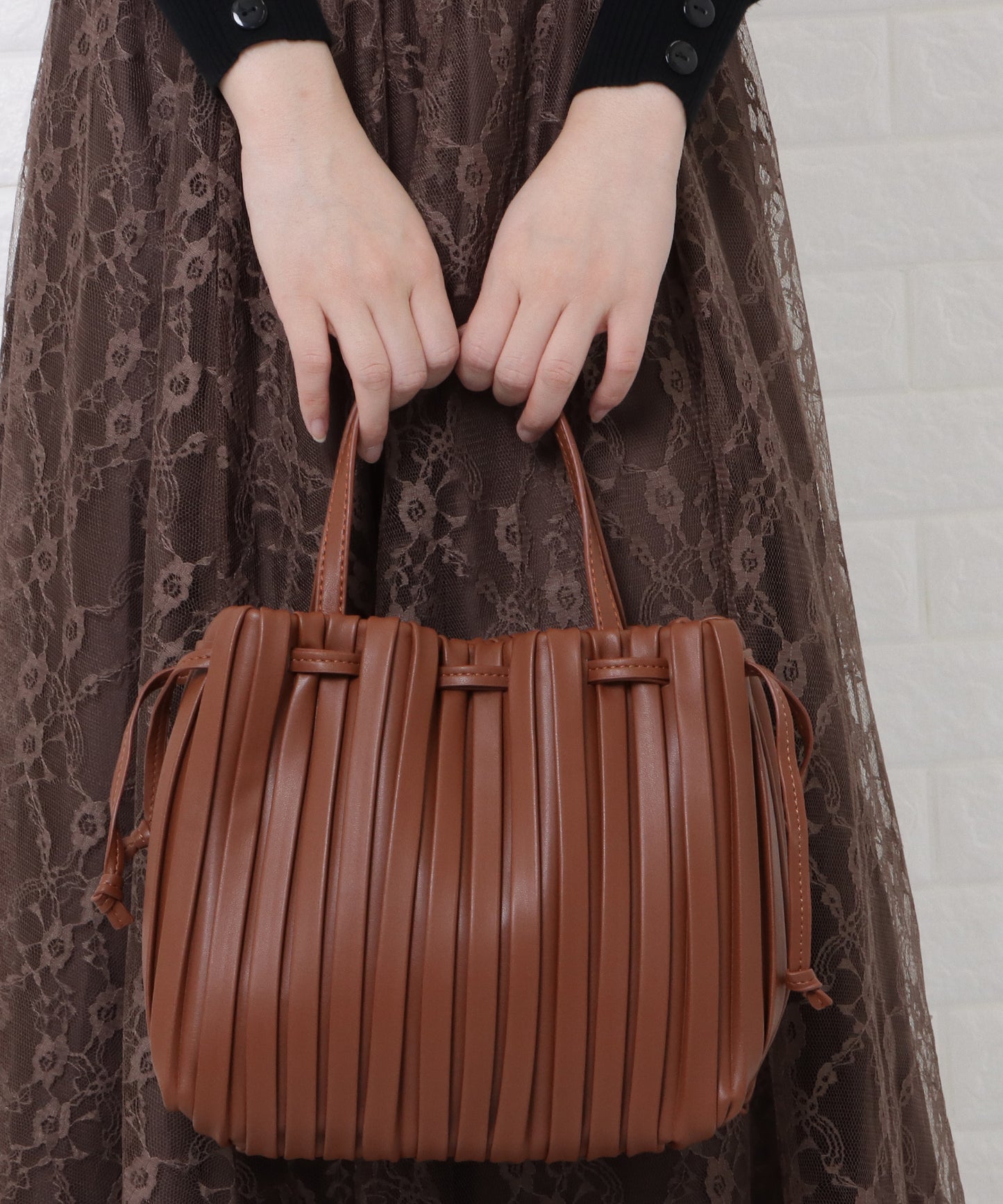 2wayプリーツ巾着バッグ