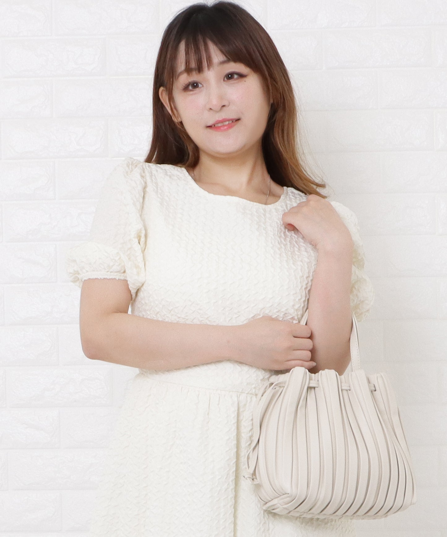 2wayプリーツ巾着バッグ