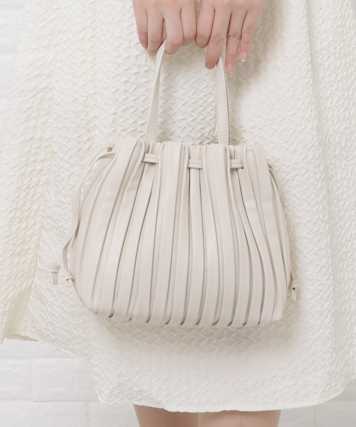 2wayプリーツ巾着バッグ