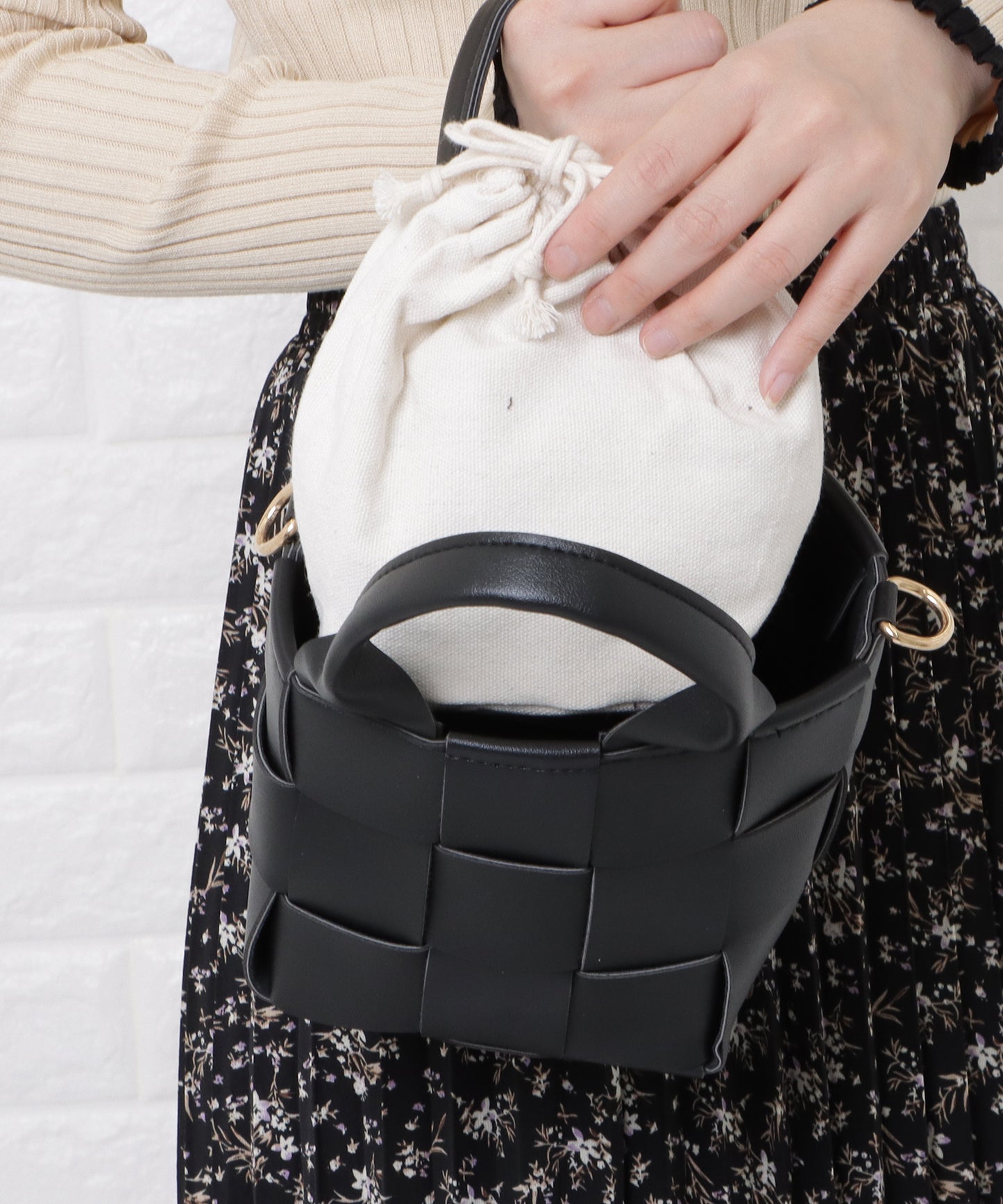 2way編み込みミニバッグ