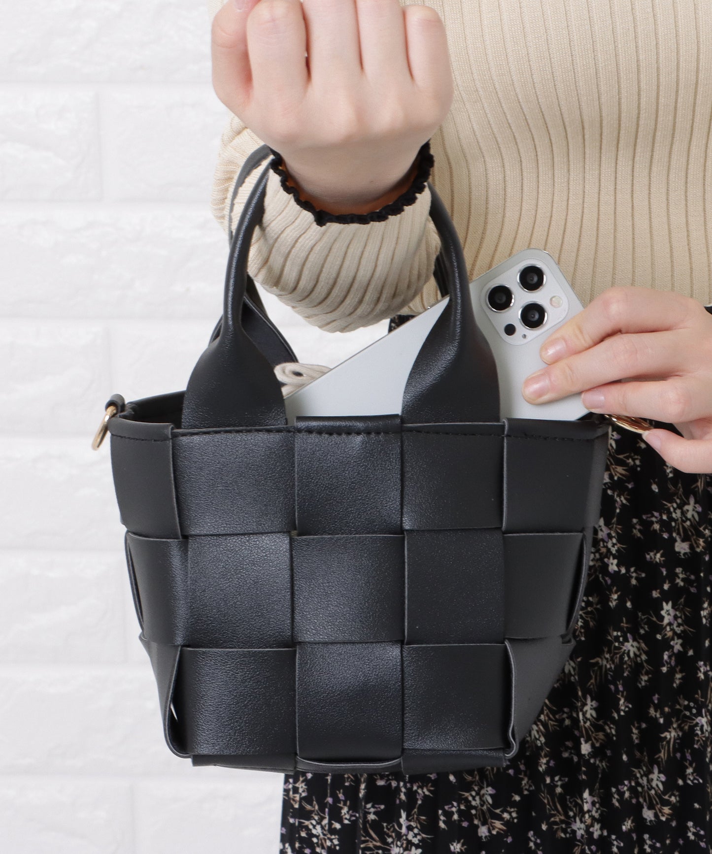 2way編み込みミニバッグ